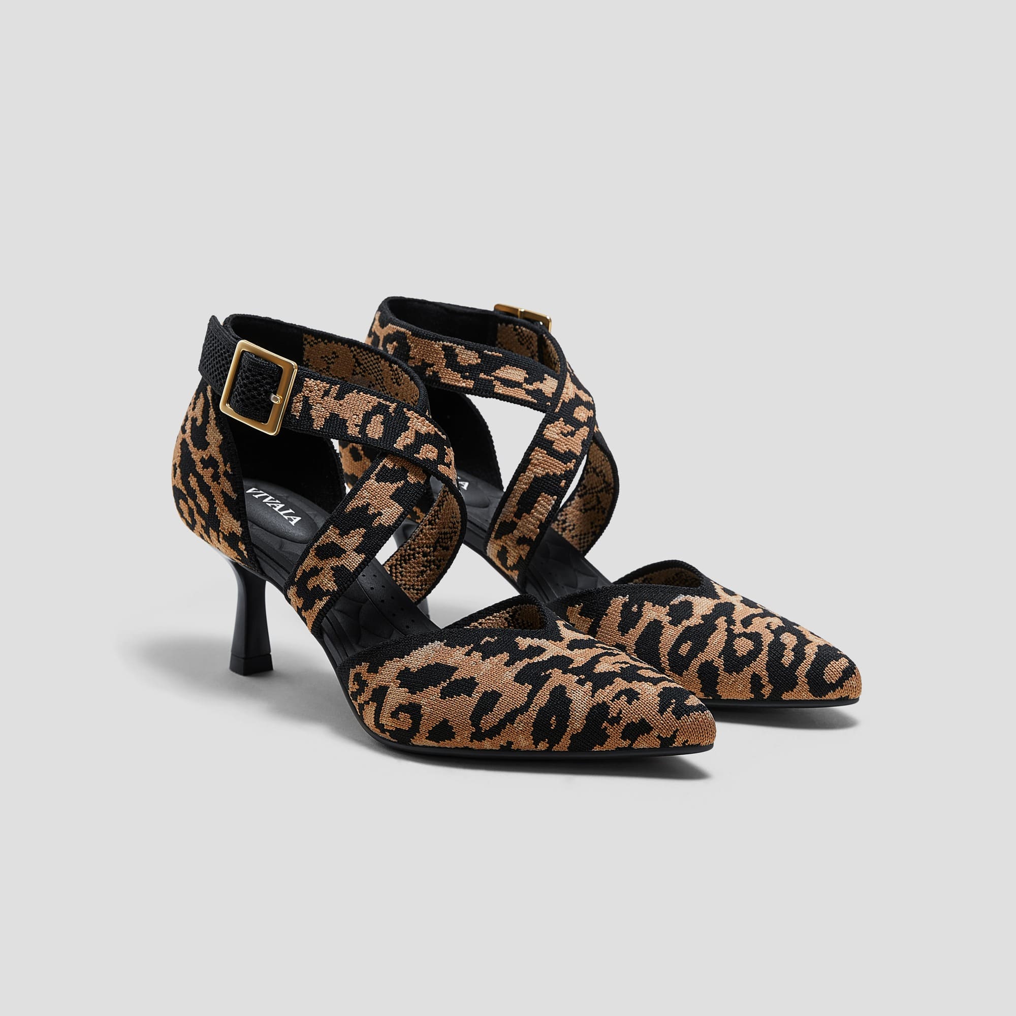 [Anabelle] ポインテッドトゥ クロスストラップ キトゥンヒール