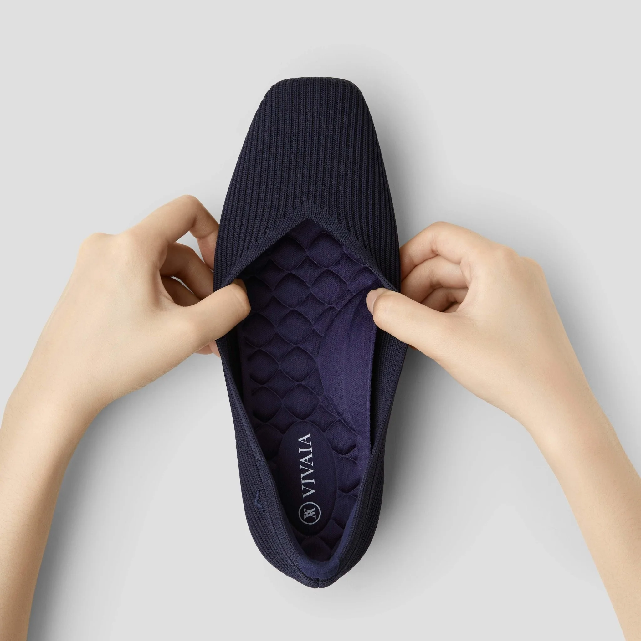 [Margot Walker] スクエアトゥ 超軽量 厚底 フラットシューズ