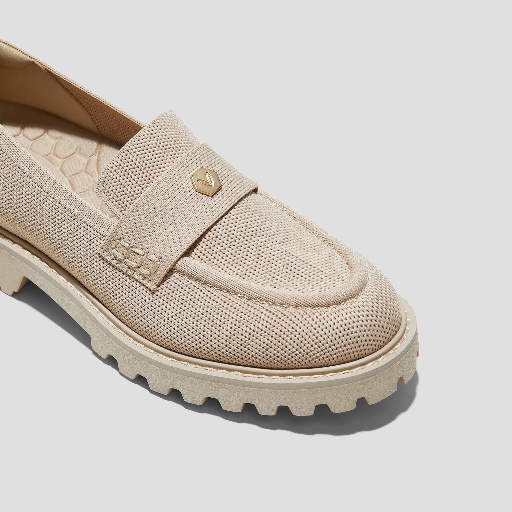 [Francesca] アーモンドトゥ プラットフォーム トラックソールローファー