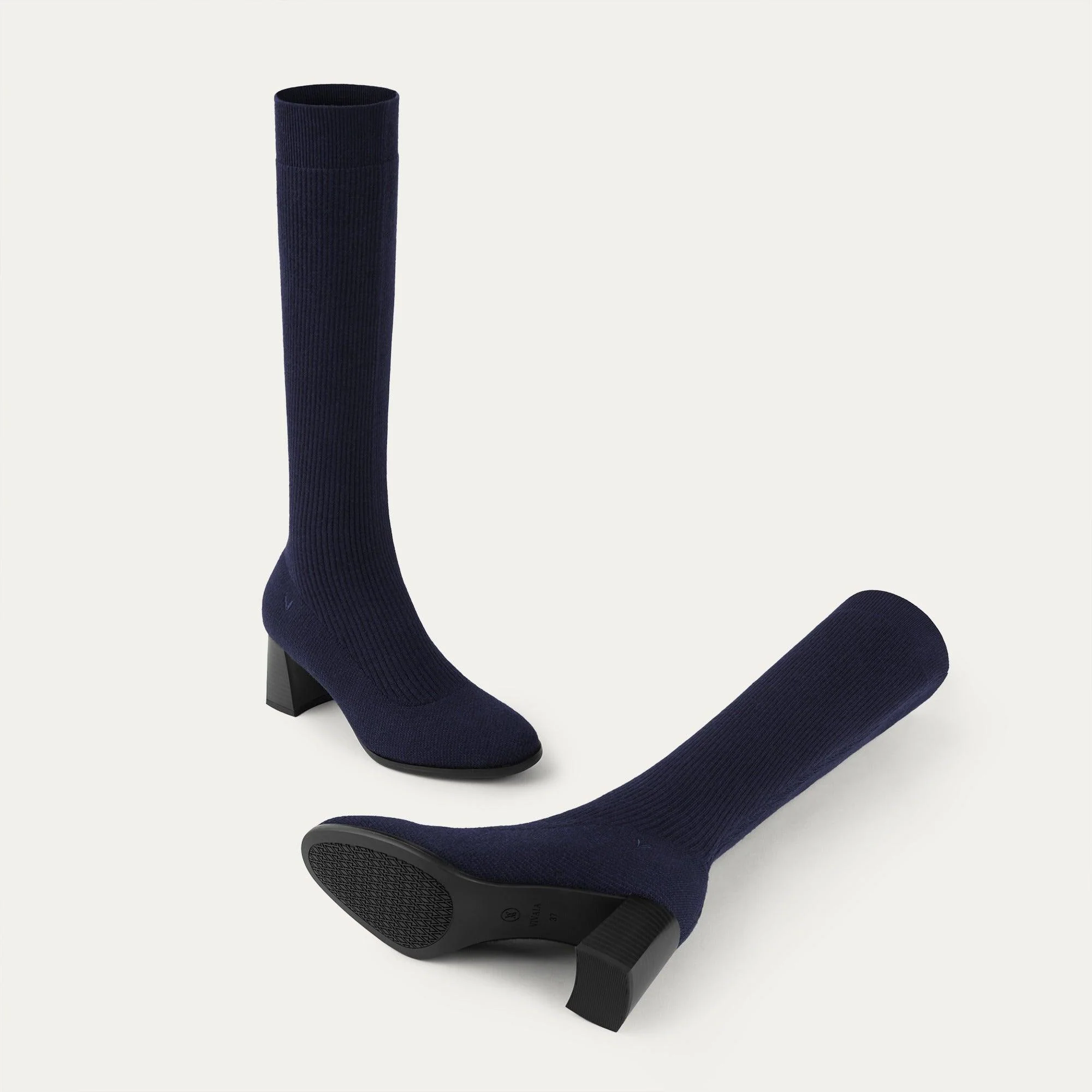 [Tessa]ラウンドトゥ 撥水加工 ウール ミッドカーフ ブーツ