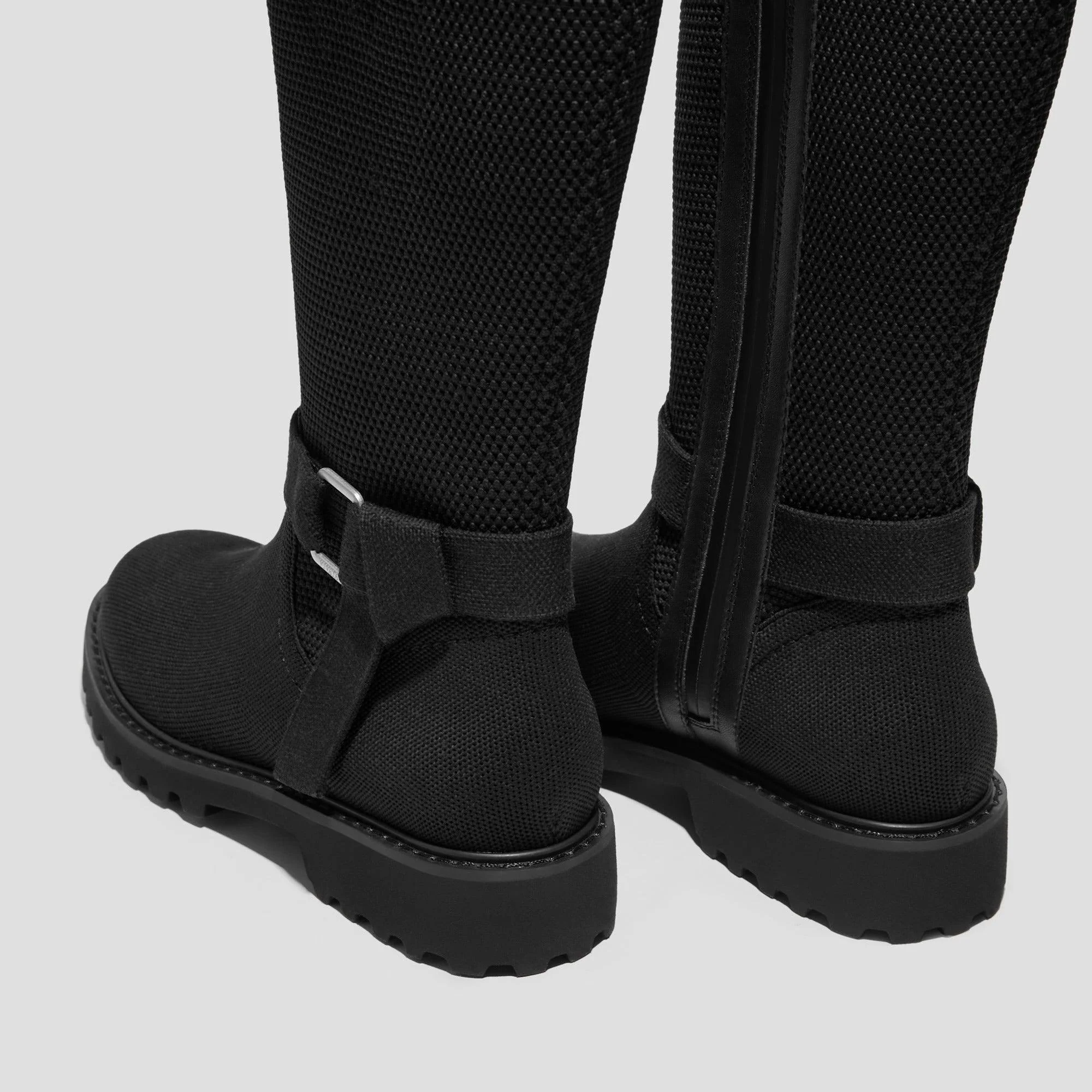 [Faith] ラウンドトゥ 撥水加工 ミッドカーフバイカーブーツ