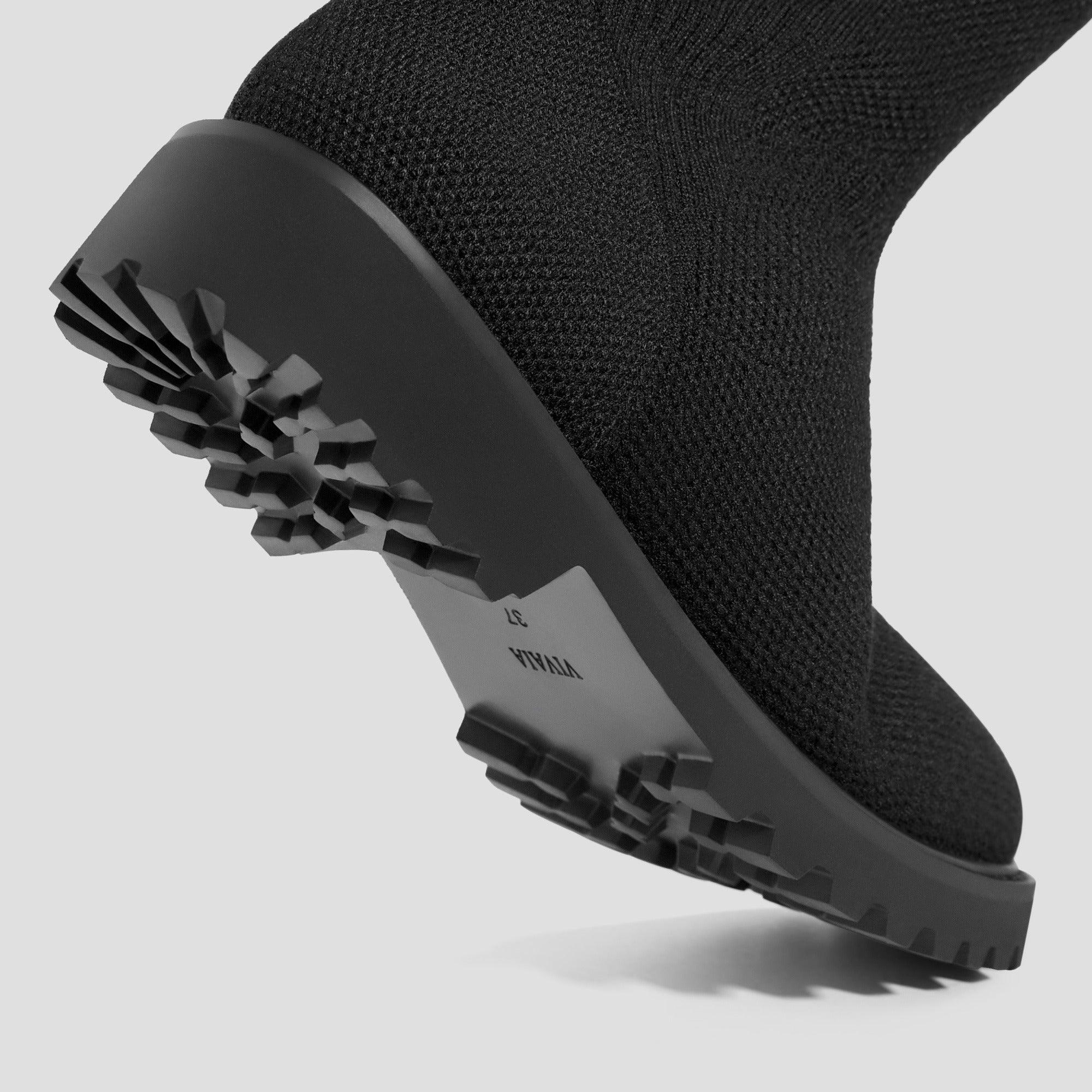 [Filipa] ラウンドトゥ 撥水加工 ストレッチ ロングブーツ