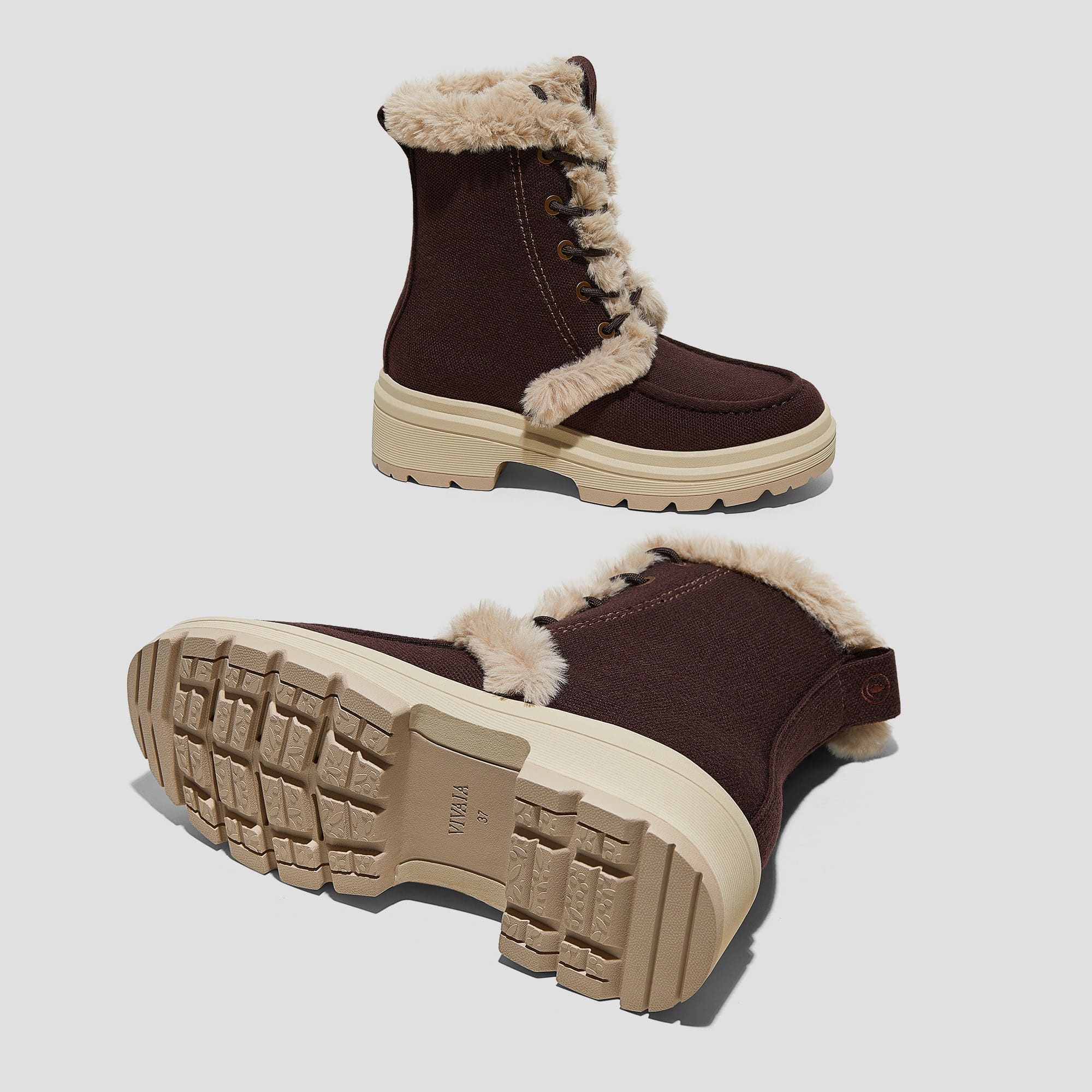 [Terry] ラウンドトゥ 撥水加工 軽量保温ブーツ