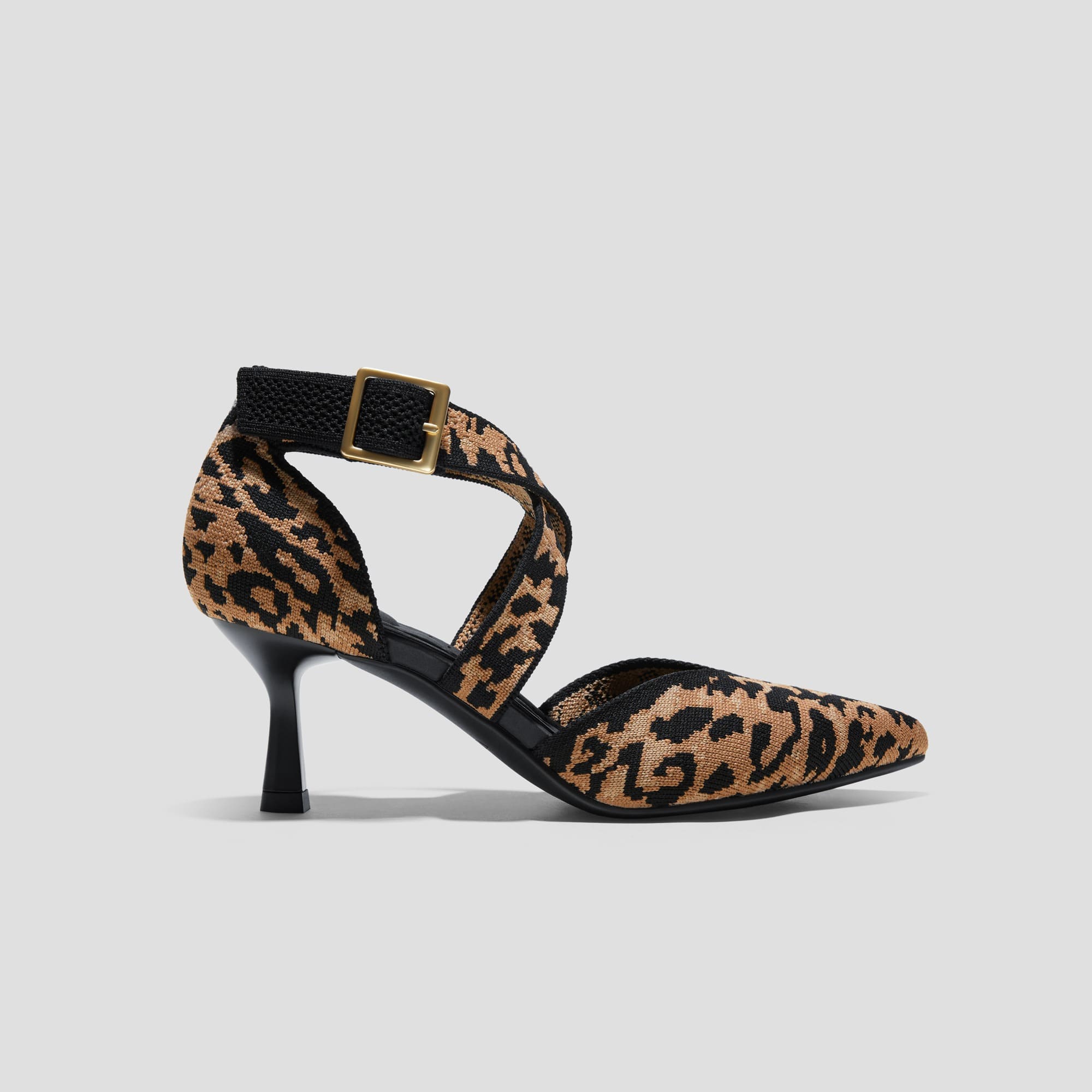 [Anabelle] ポインテッドトゥ クロスストラップ キトゥンヒール