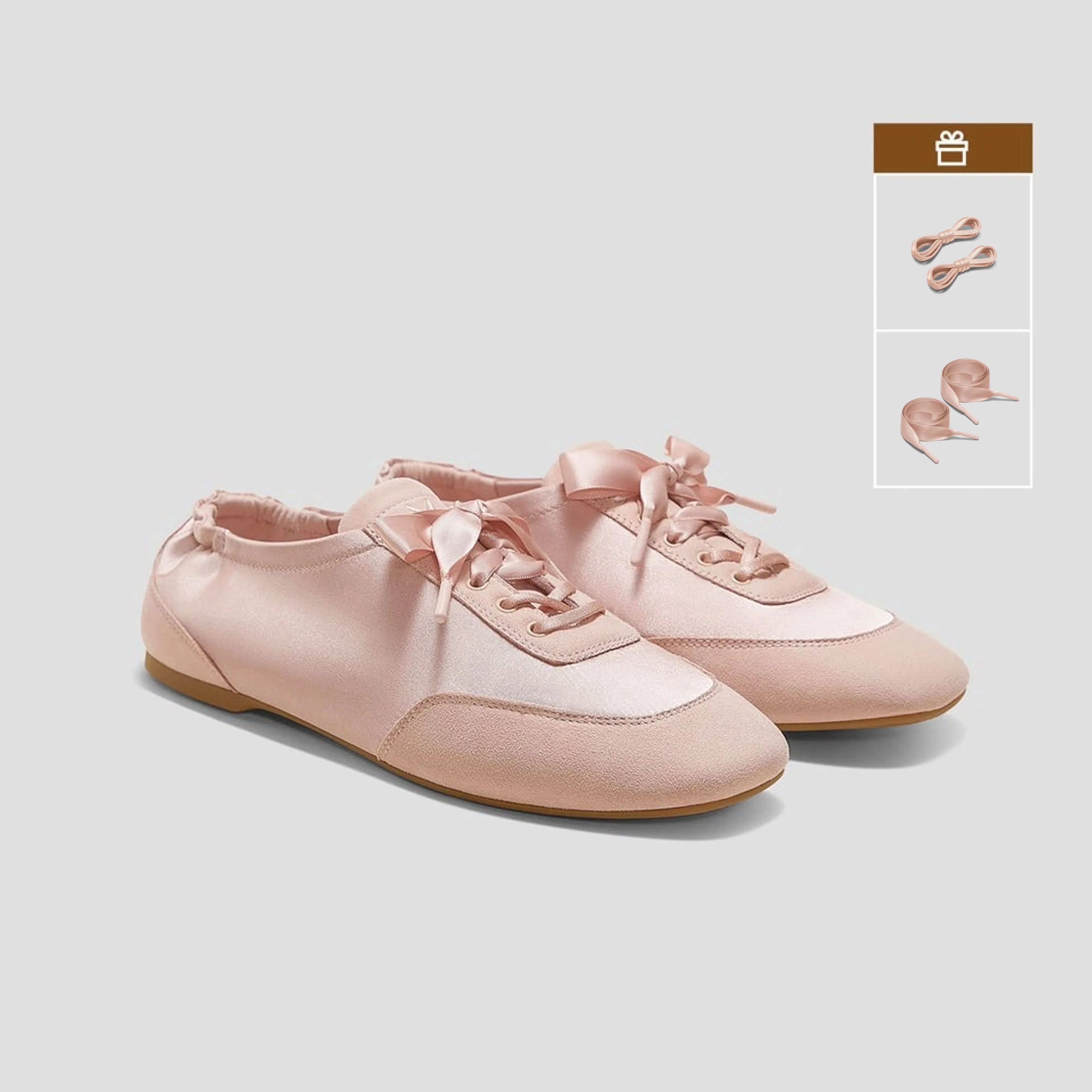 [Cristina] レースアップ サテン スニーカーリーナ