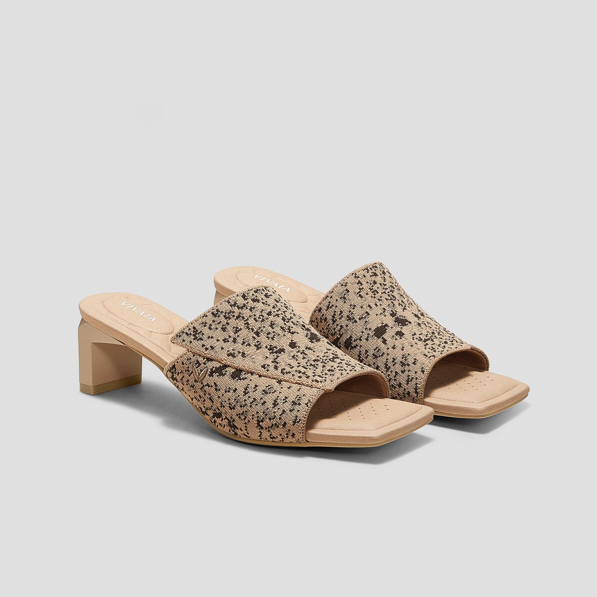 [Jade Pro] スクエアトゥ ミッドヒール サンダル/ミュール