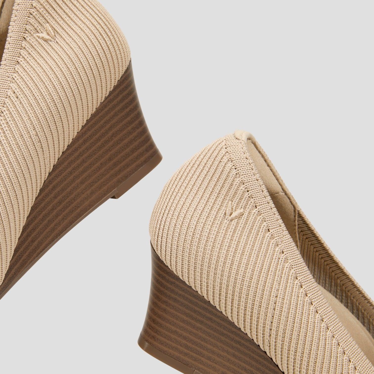 [Margot Wedge Pro] スクエアトゥ ウェッジヒール パンプス