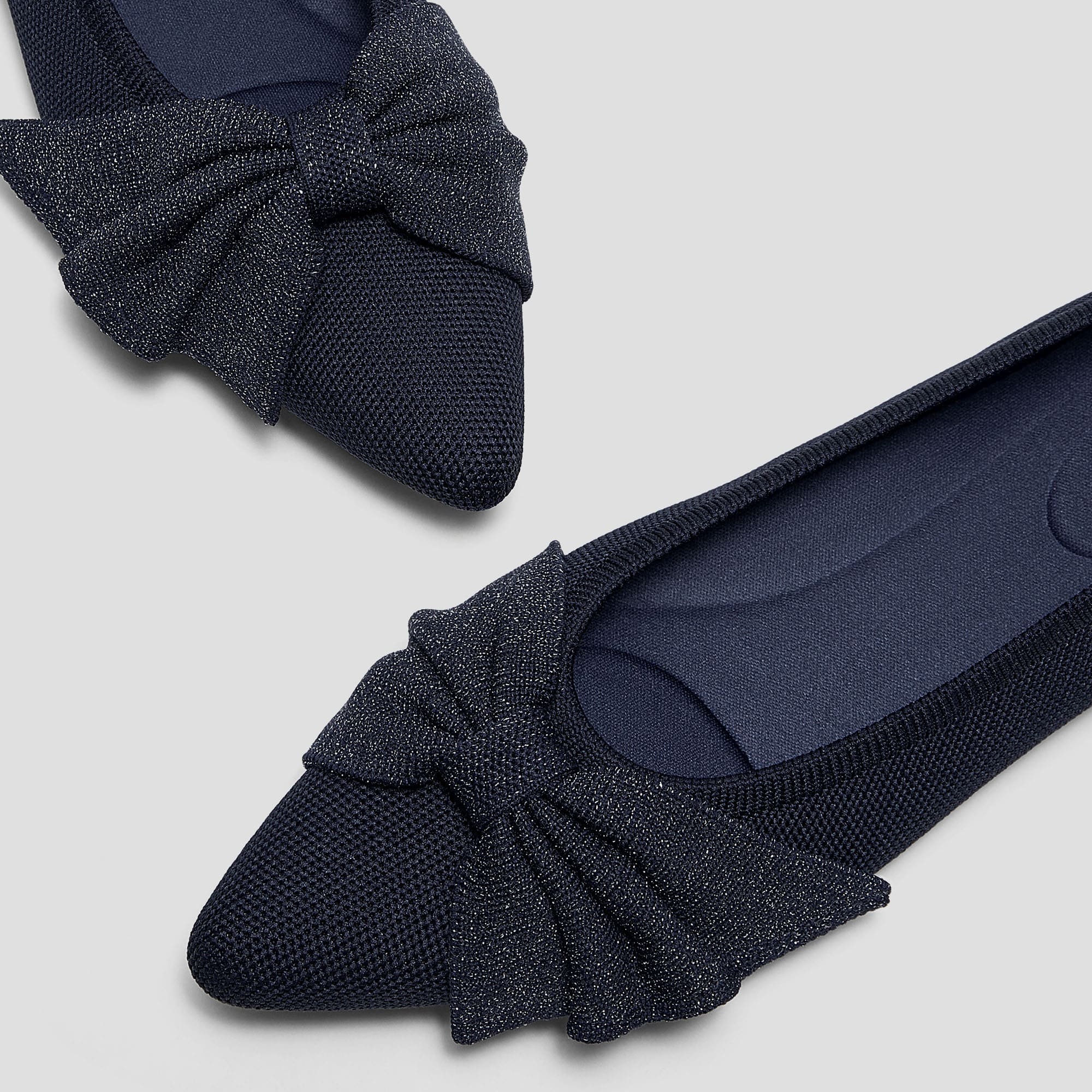 [Azura] ポインテッドトゥ リボン付き フラット