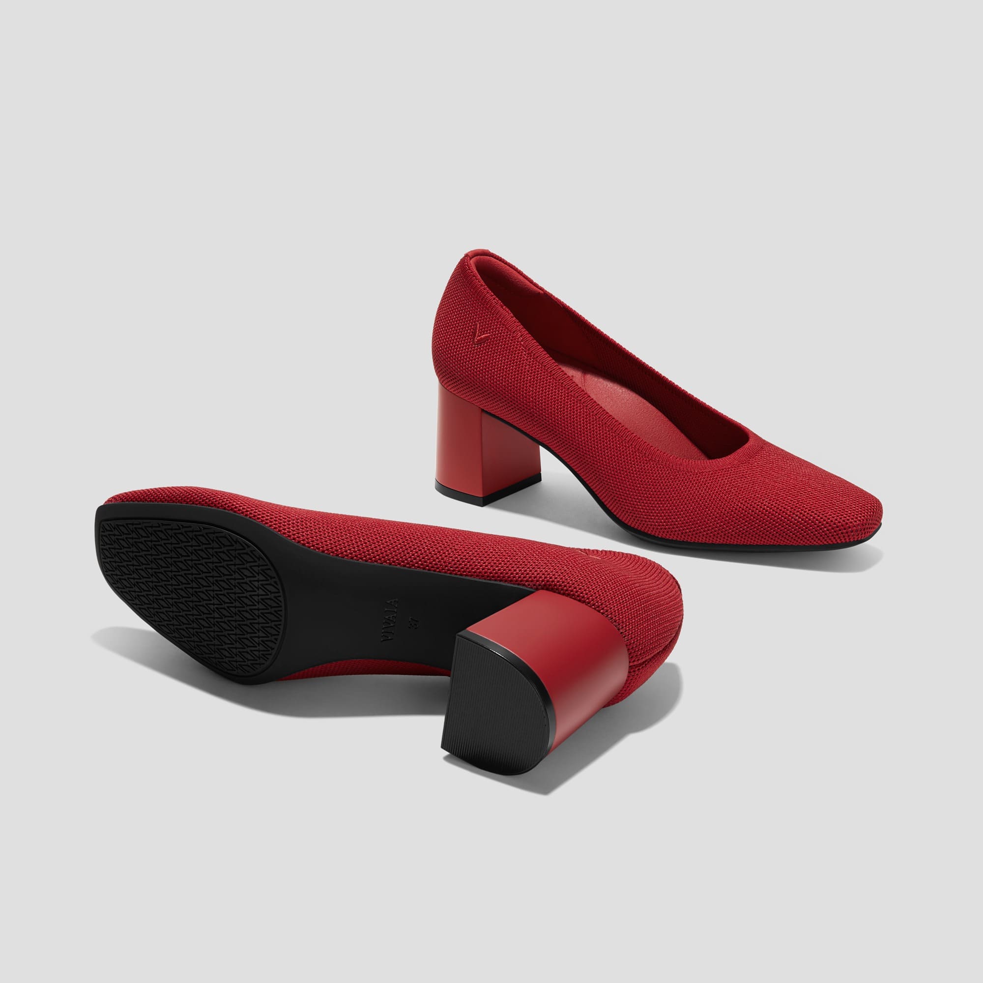 [Elize] スクエアトゥ ストレスフリー ブロックヒール