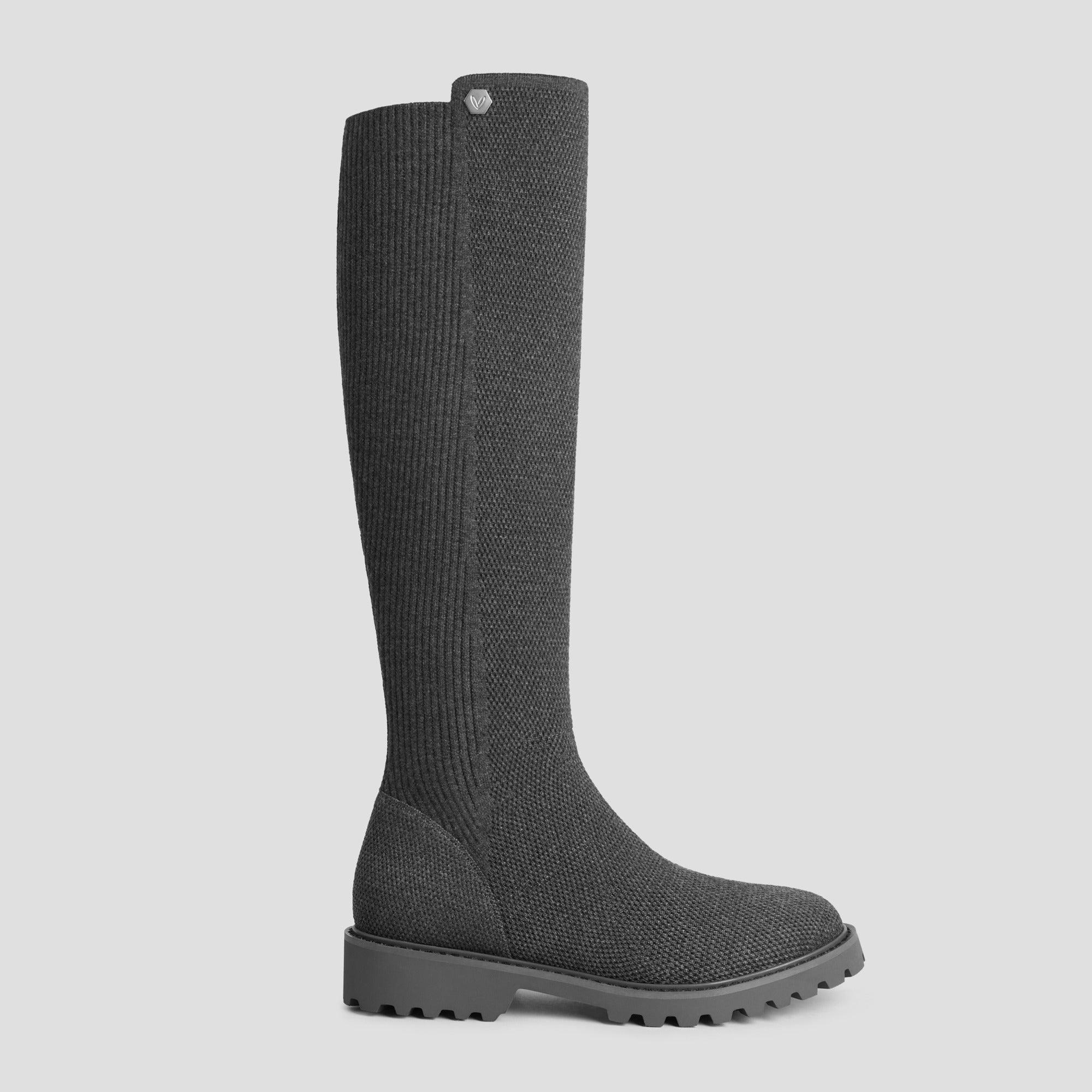 [Filipa] ラウンドトゥ 撥水加工 ストレッチ ロングブーツ