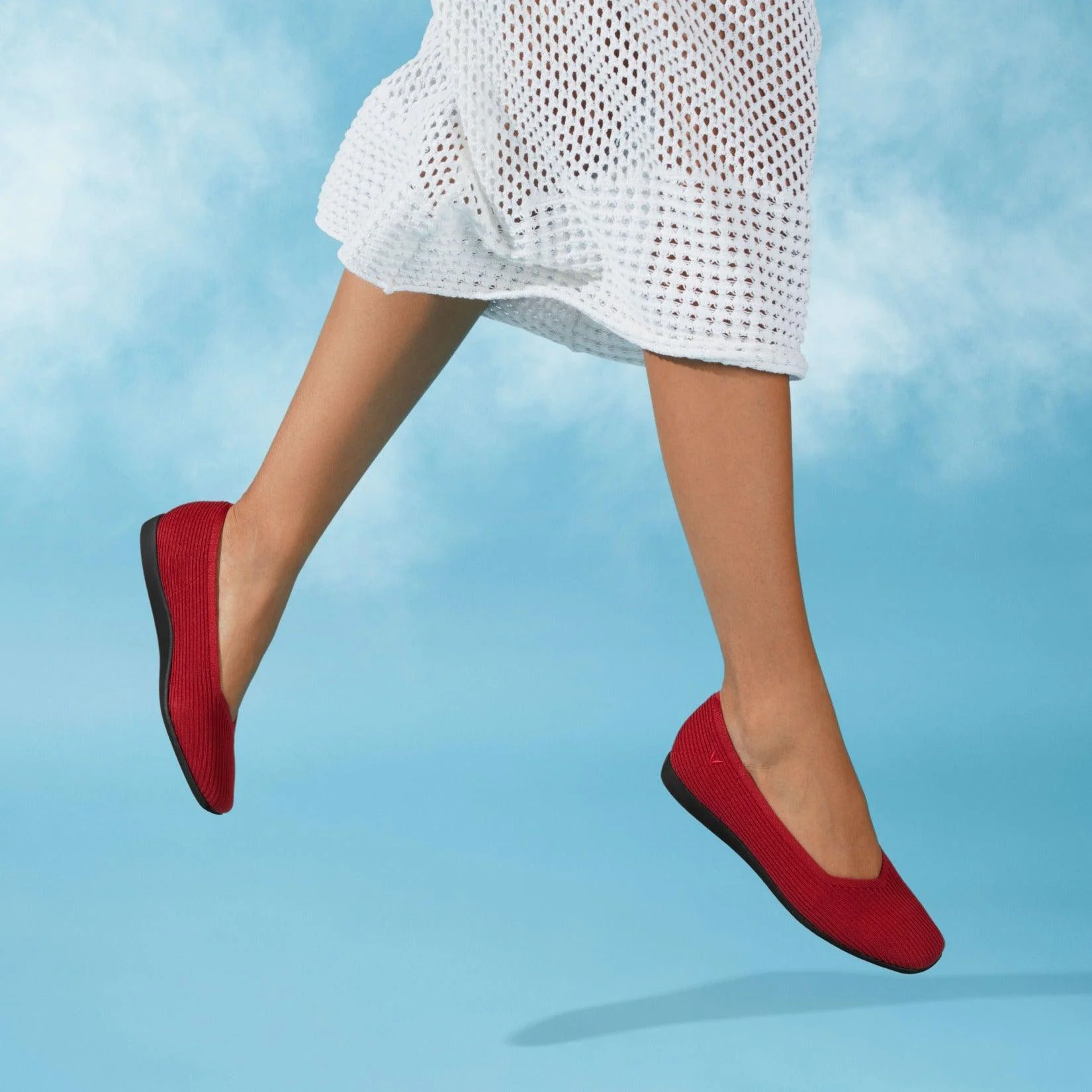 [Margot Walker] スクエアトゥ 超軽量 厚底 フラットシューズ