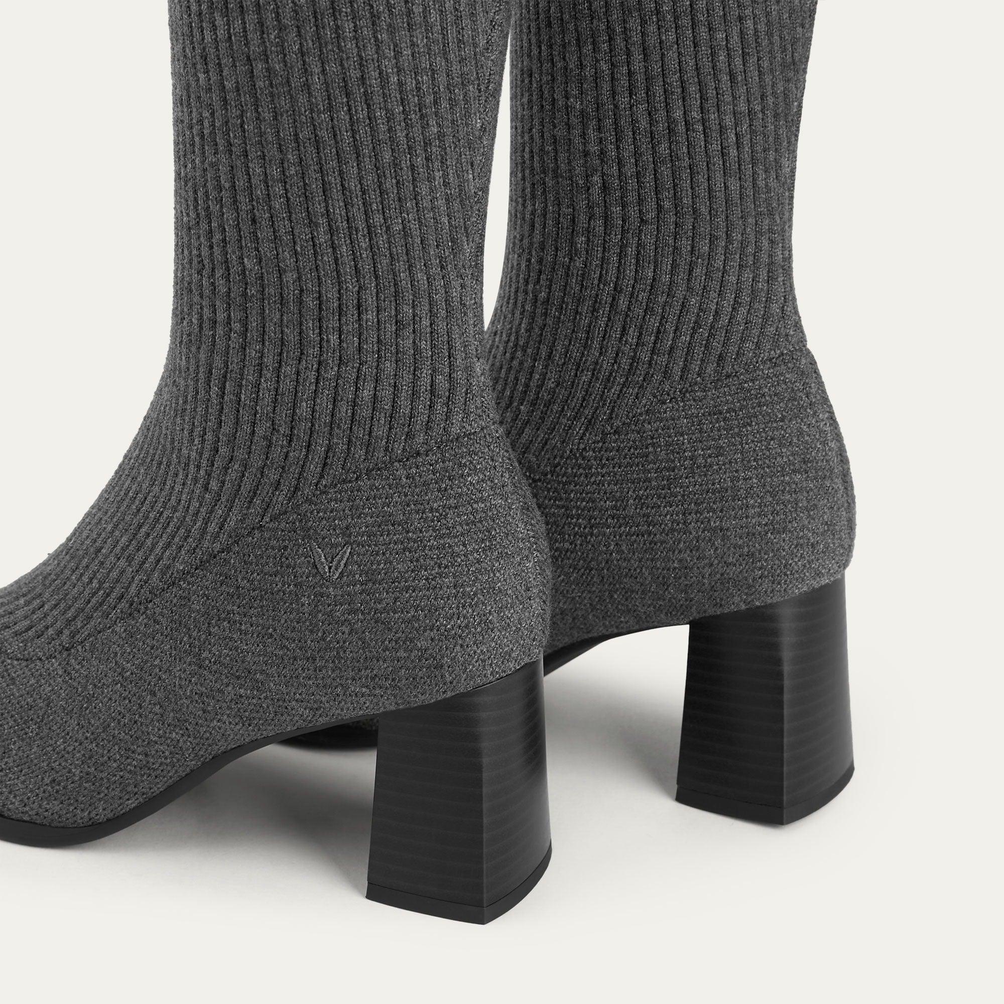 [Tessa]ラウンドトゥ 撥水加工 ウール ミッドカーフ ブーツ