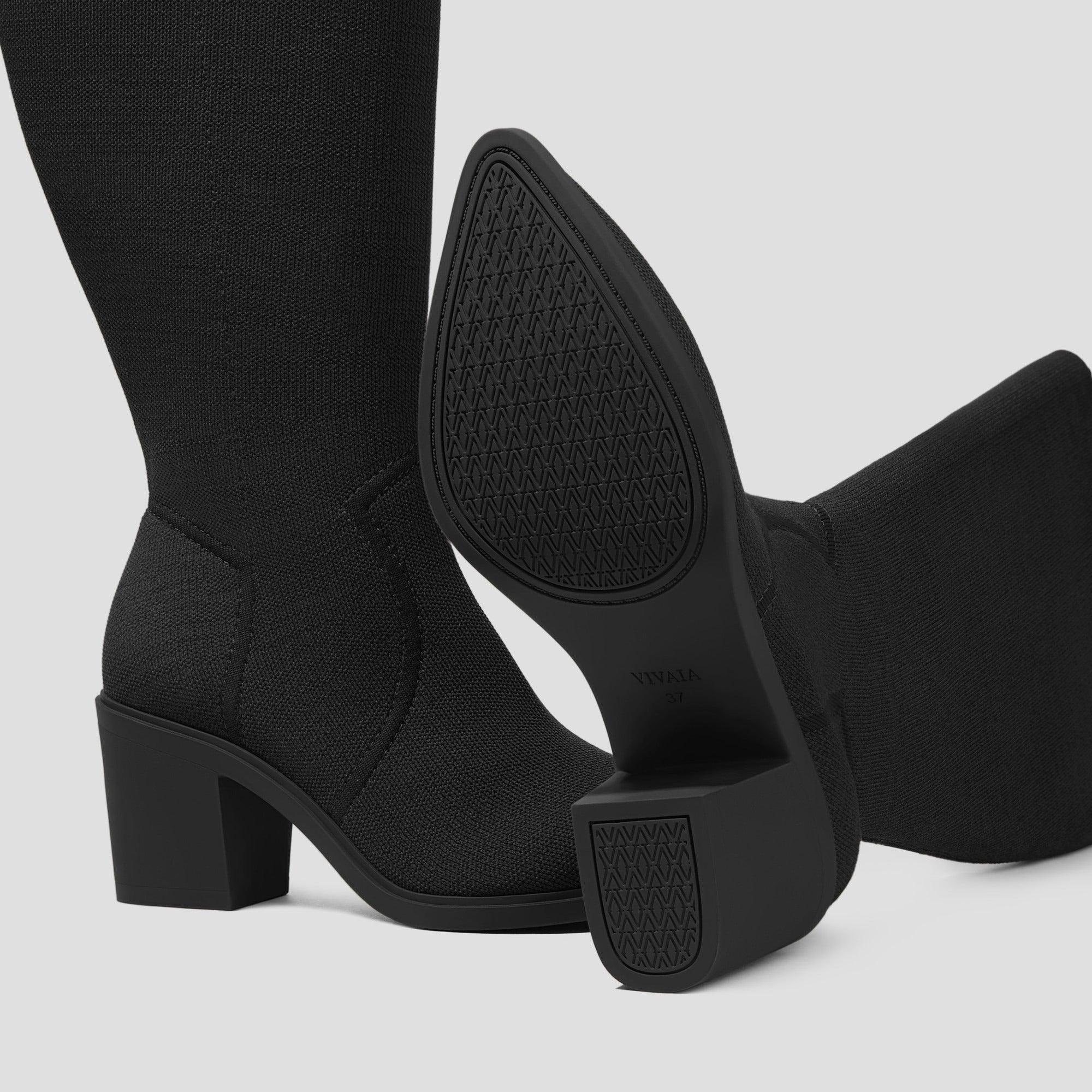 [Wynne] ポインテッドトゥ ウエスタン 撥水加工 ミッドカーフ ブーツ