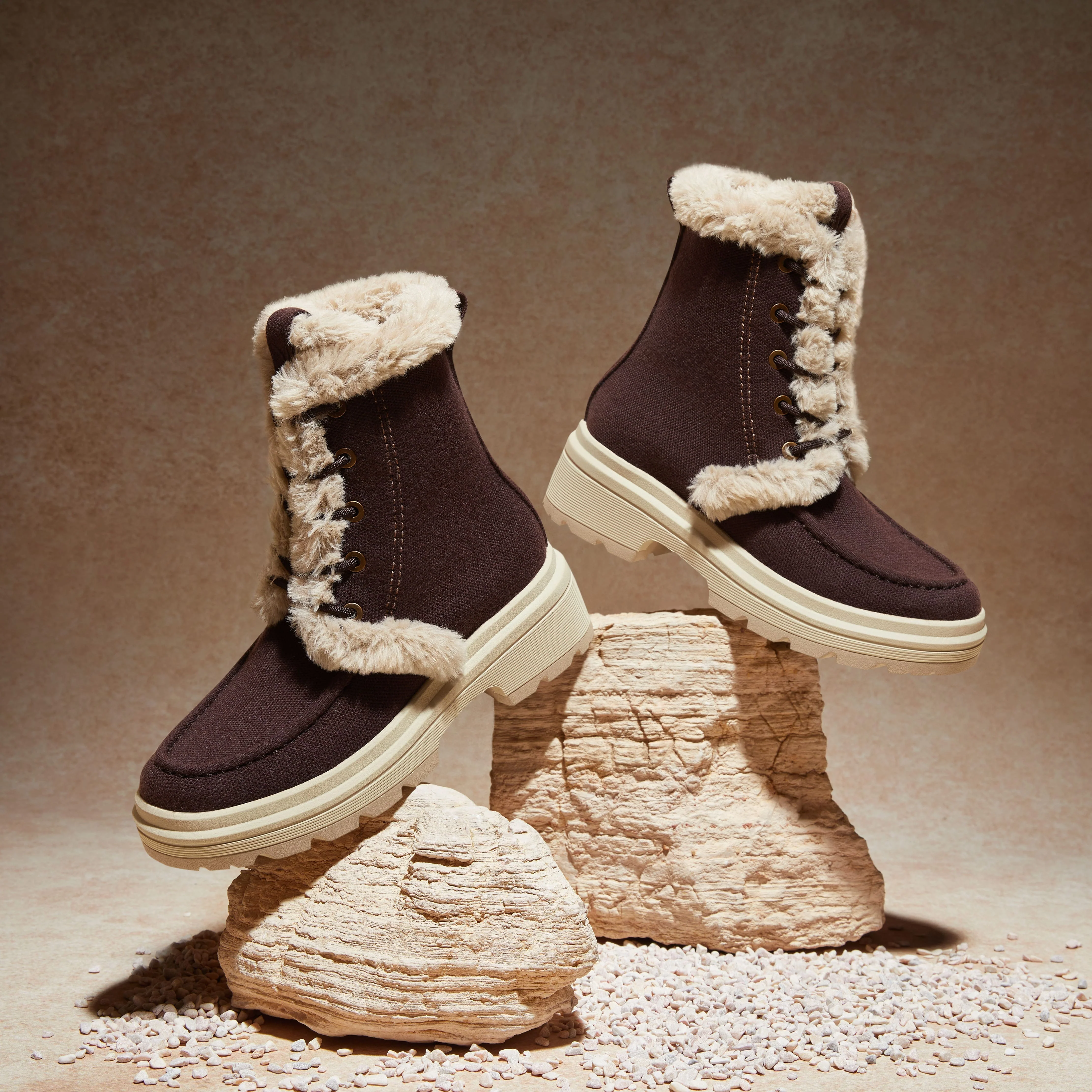 [Terry] ラウンドトゥ 撥水加工 軽量保温ブーツ