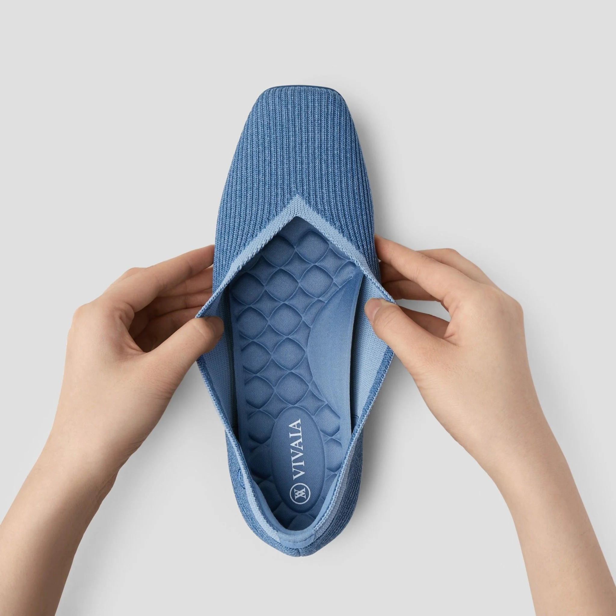 [Margot Walker] スクエアトゥ 超軽量 厚底 フラットシューズ