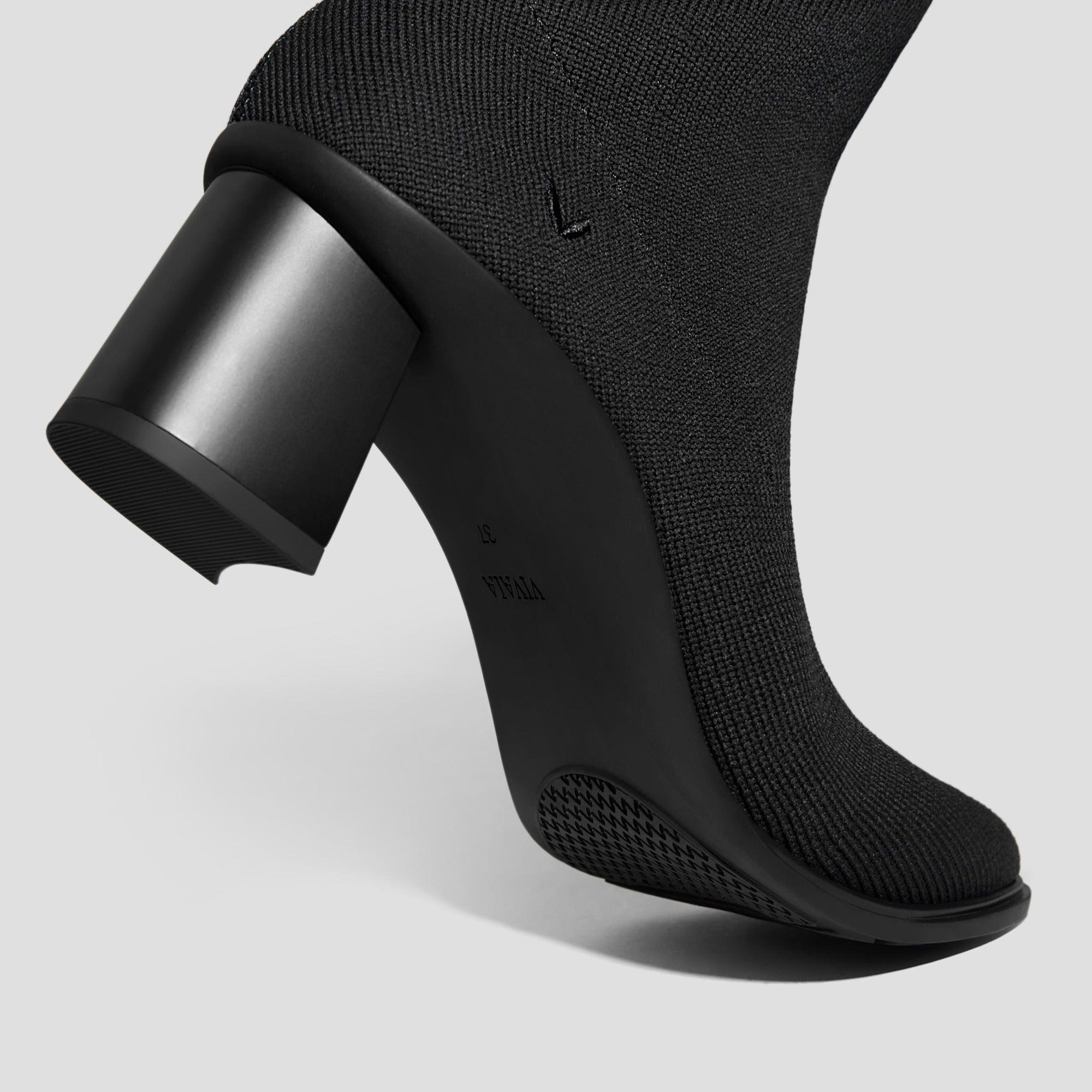 [Amanda] アーモンドトゥ 撥水加工 ランニングヒールブーツ