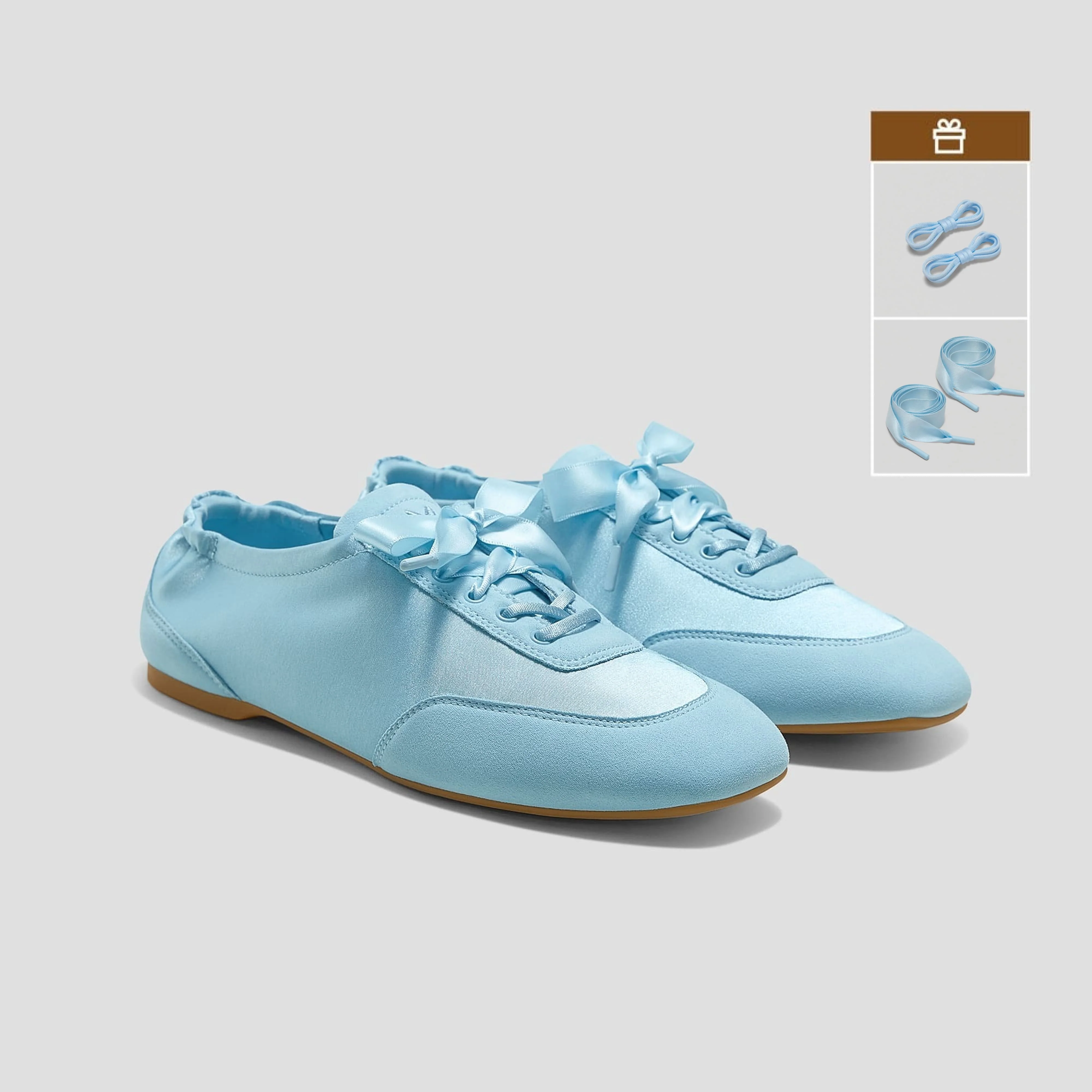 [Cristina] レースアップ サテン スニーカーリーナ