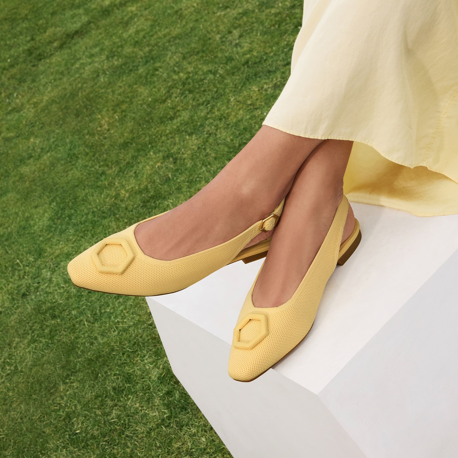 [Kalina] スクエアトゥ スリングバック サンダル