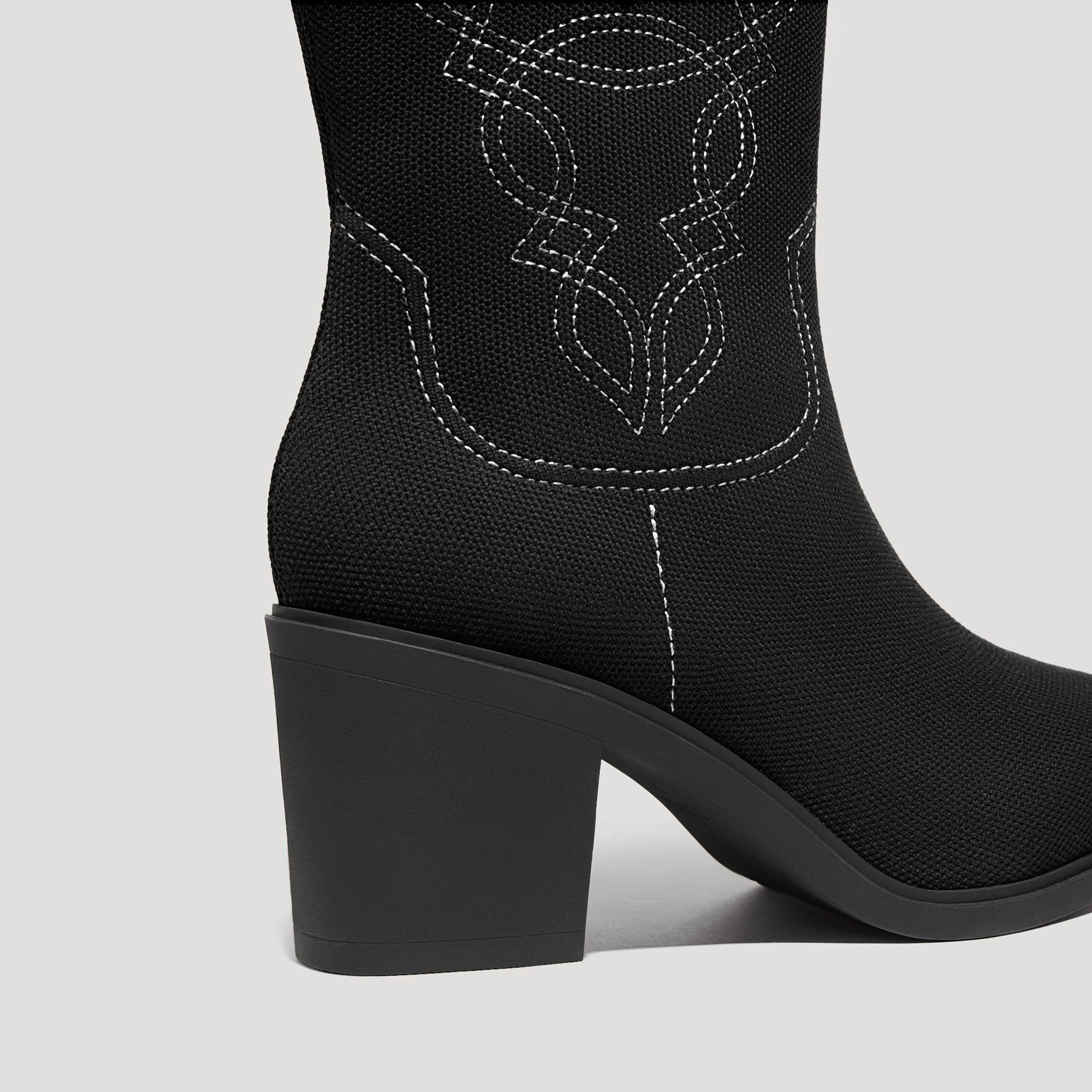 [Wesley] ポインテッドトゥ 撥水加工 ウエスタンアンクルブーツ