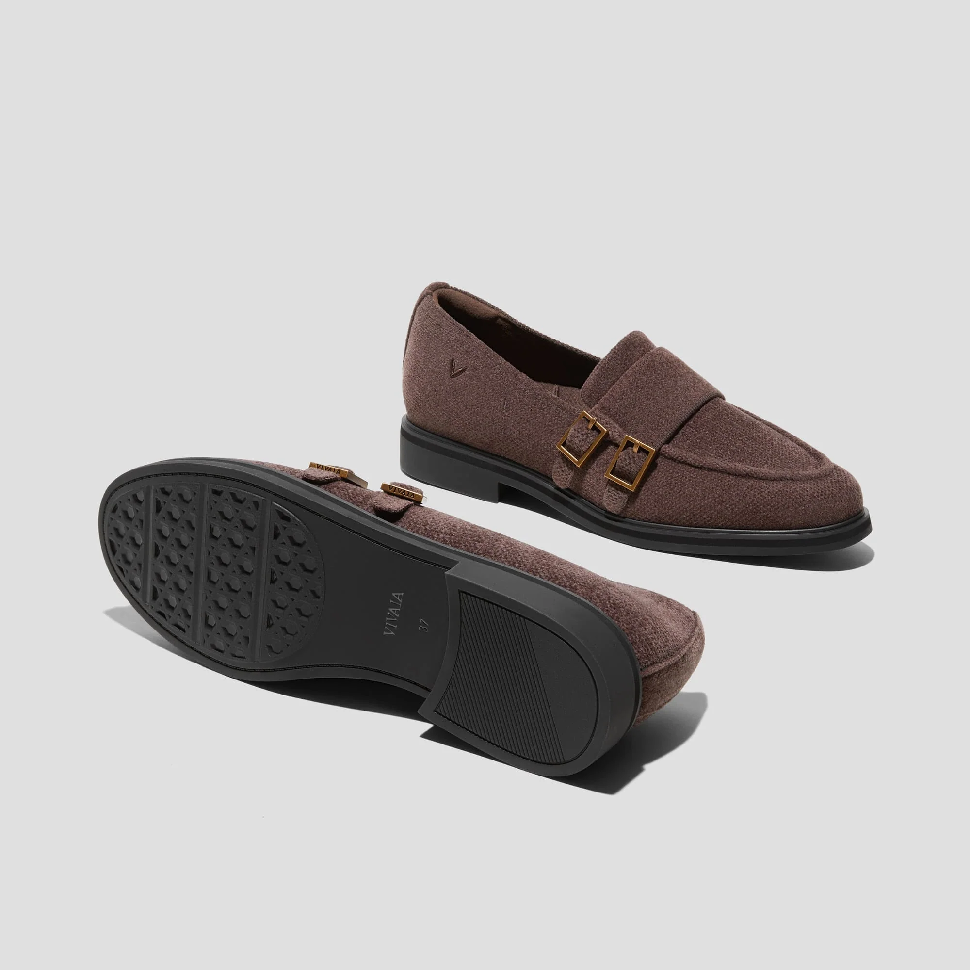 [Luciana] ラウンドトゥ ダブルモンクストラップ ローファー