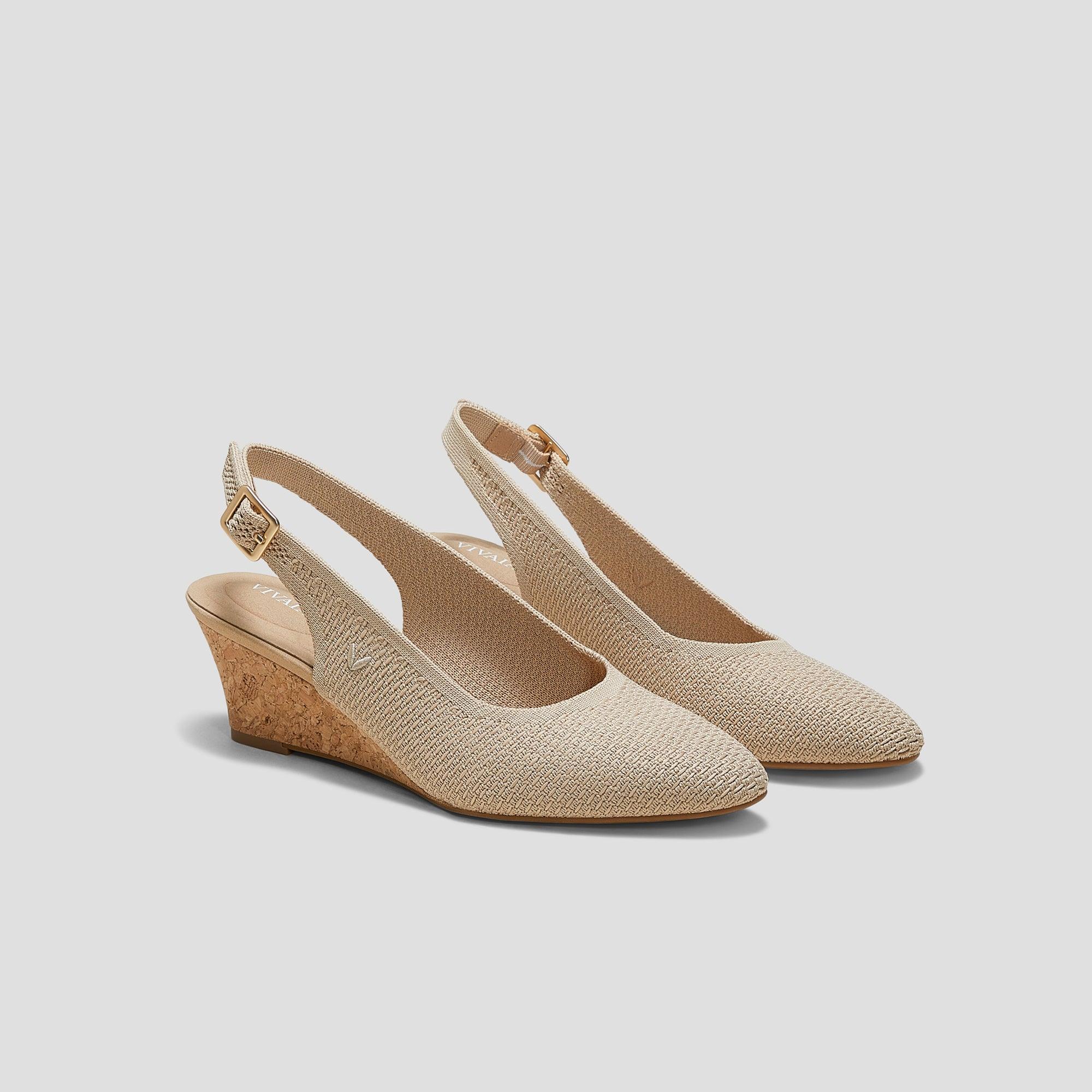 [Tamia Slingback Wedge Pro] アーモンドトゥ ウェッジヒールサンダル