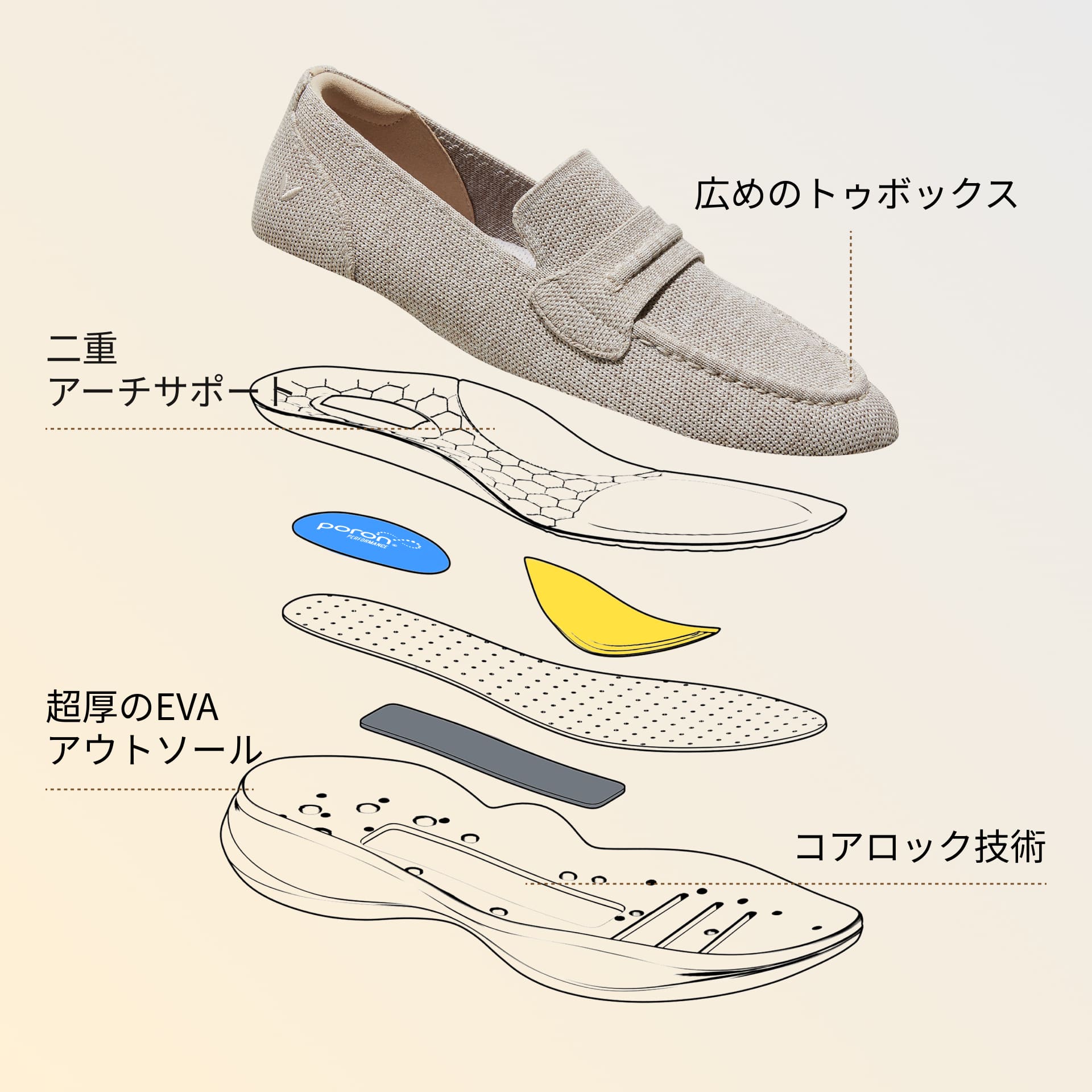 [Ivana] ラウンドトゥ スニーカー ローファー