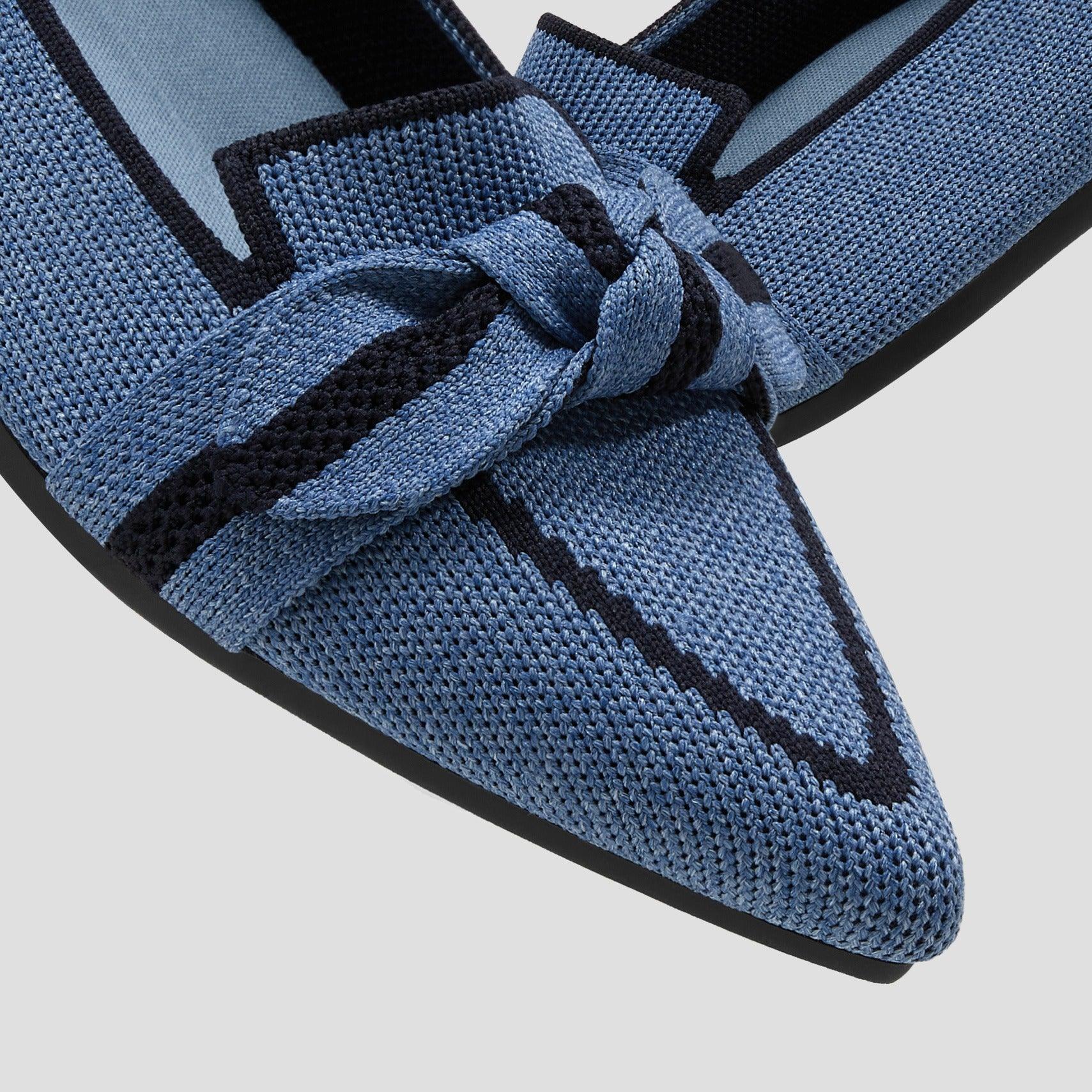 [Michelle] ポインテッドトゥ リボン付き ローファー