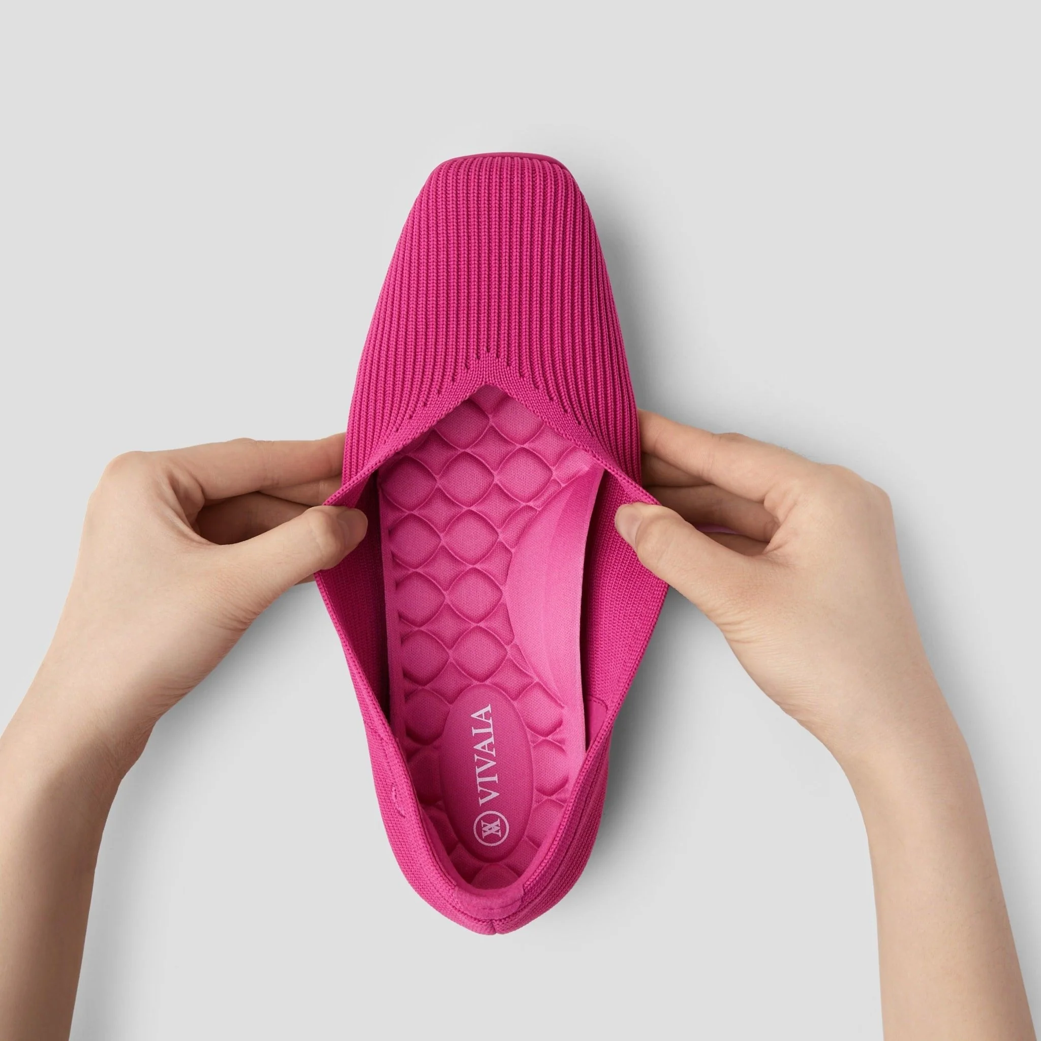 [Margot Walker] スクエアトゥ 超軽量 厚底 フラットシューズ