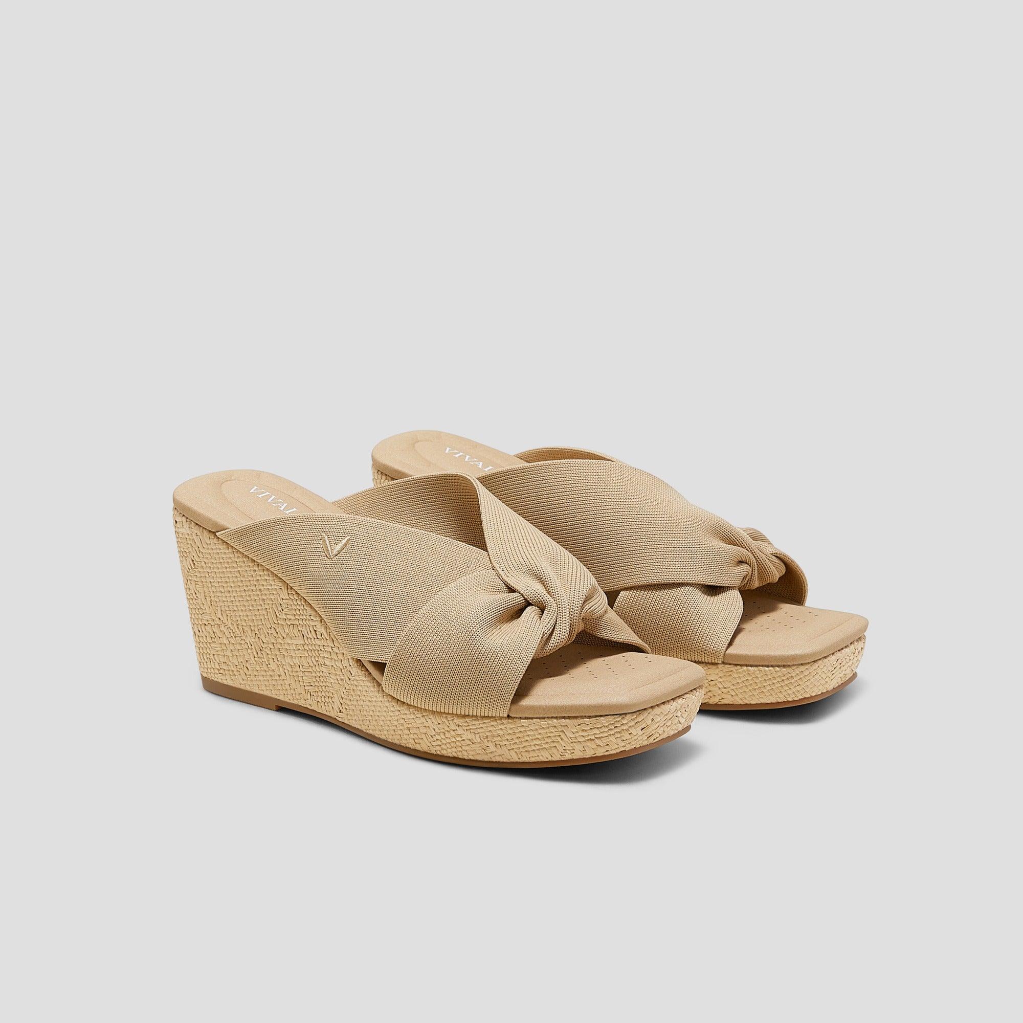 [Laura]スクエアトゥ ウェッジサンダル