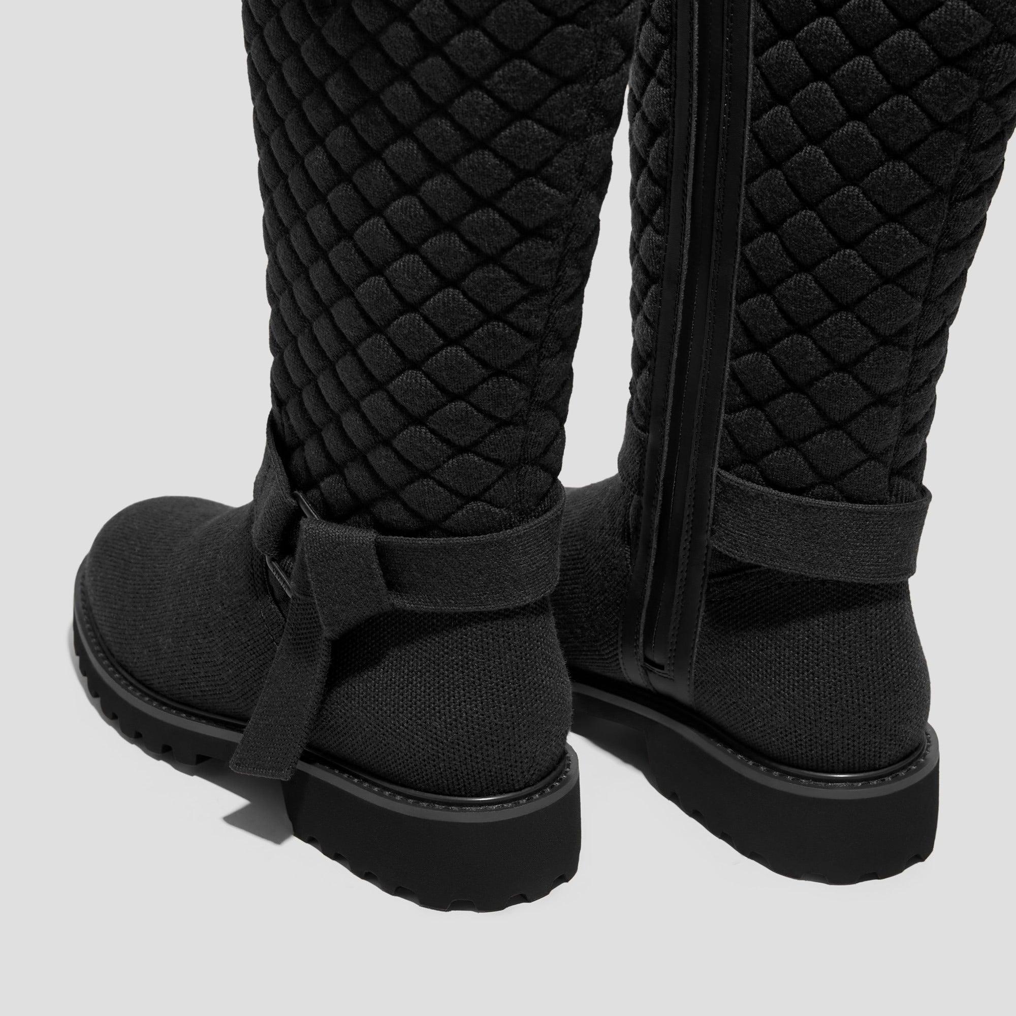 [Faith] ラウンドトゥ 撥水加工 ミッドカーフバイカーブーツ