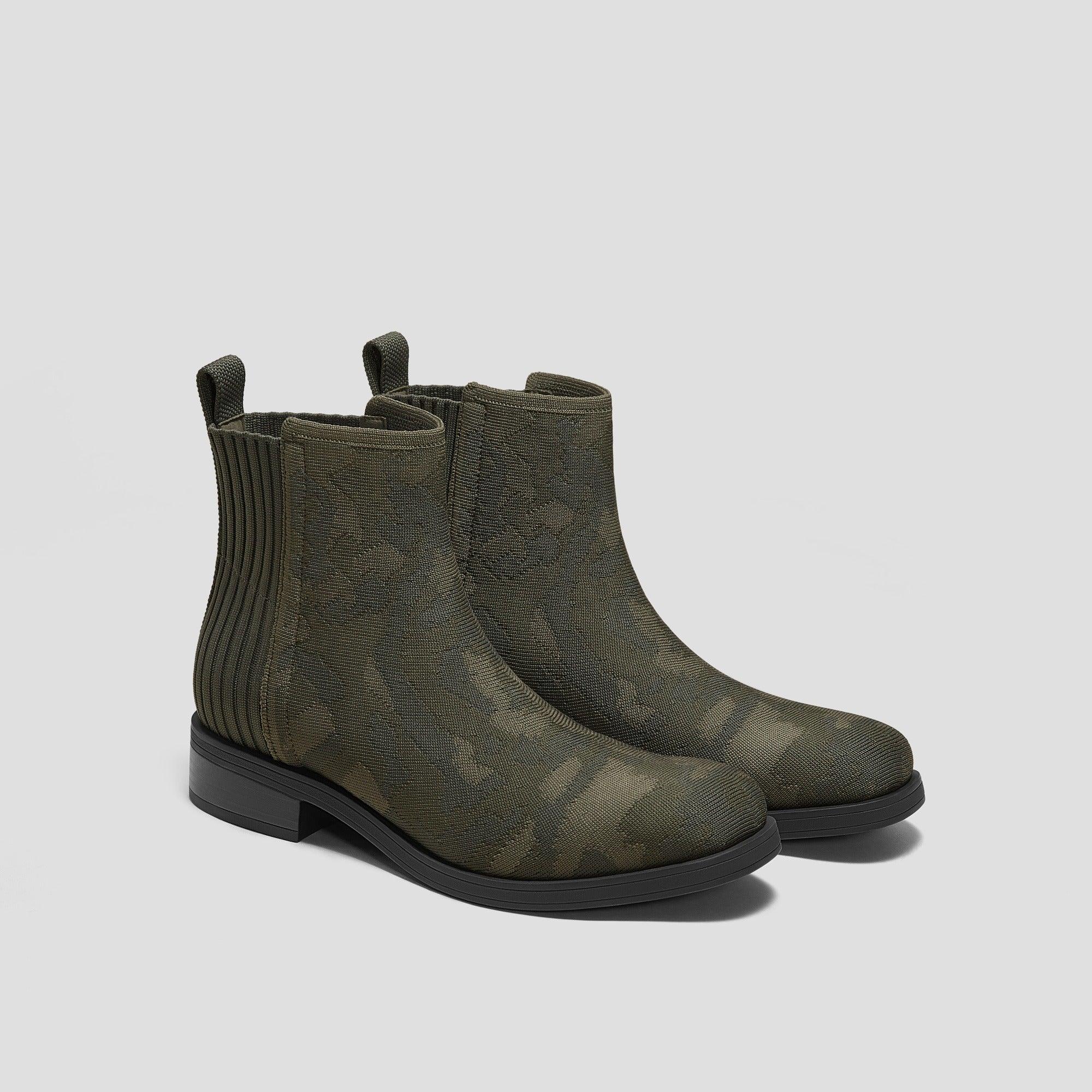 [Celina] スクエアトゥ 撥水加工 アンクル チェルシーブーツ