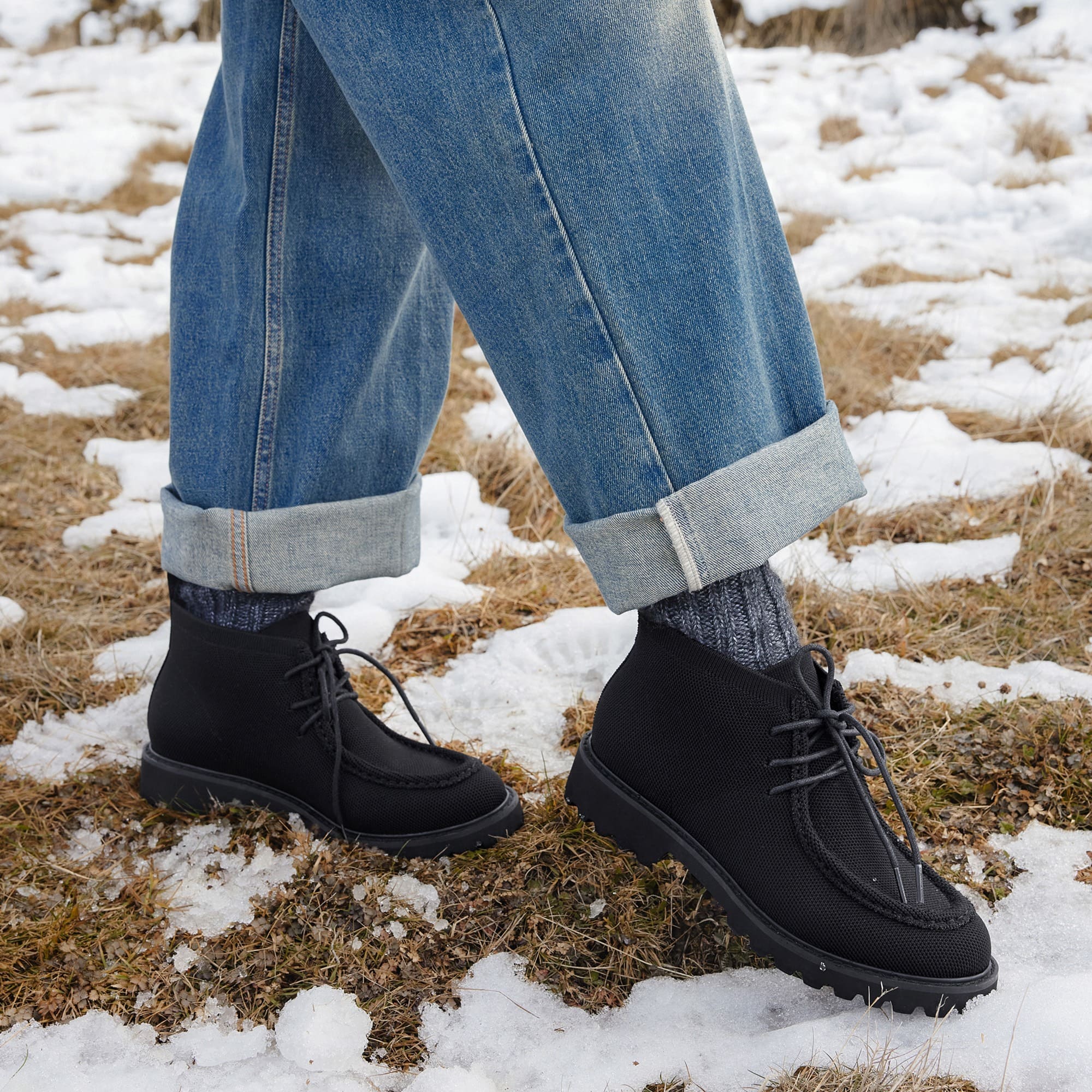 [Francis] ラウンドトゥ ラグソール アンクルブーツ