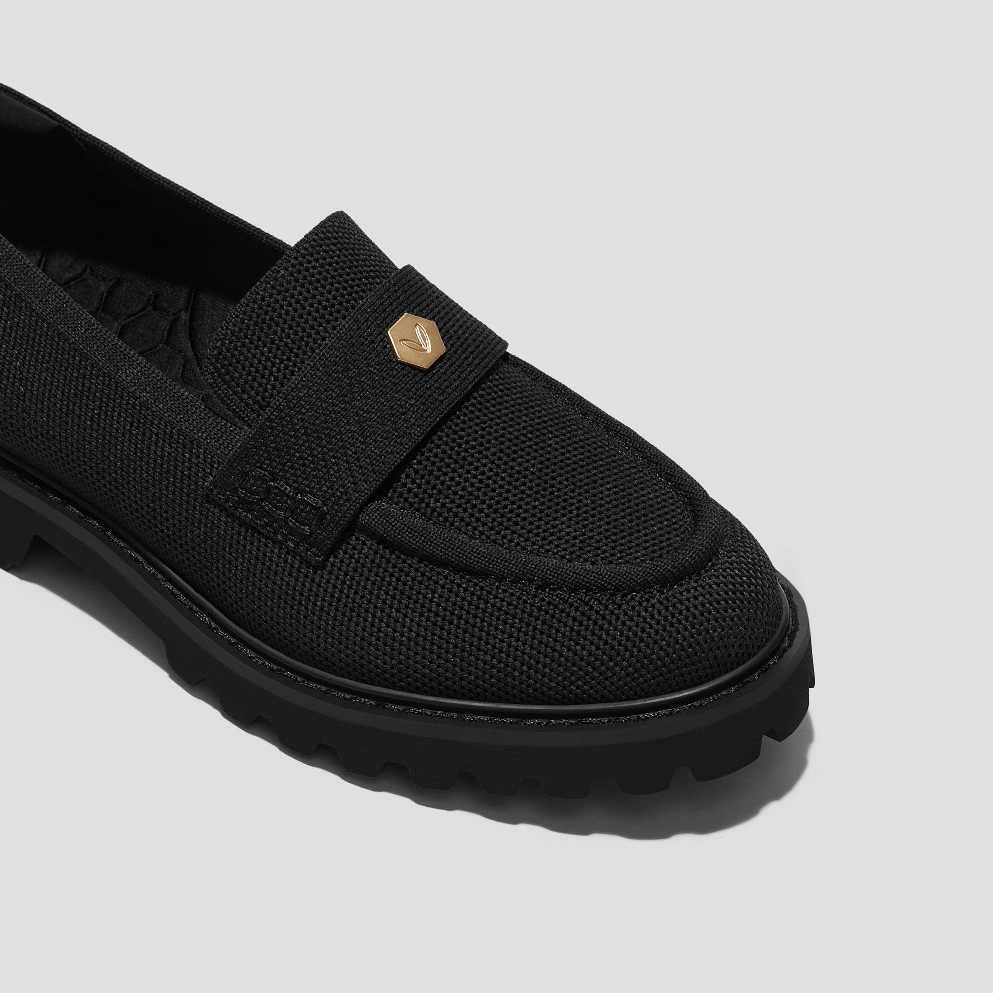 [Francesca] アーモンドトゥ プラットフォーム トラックソールローファー