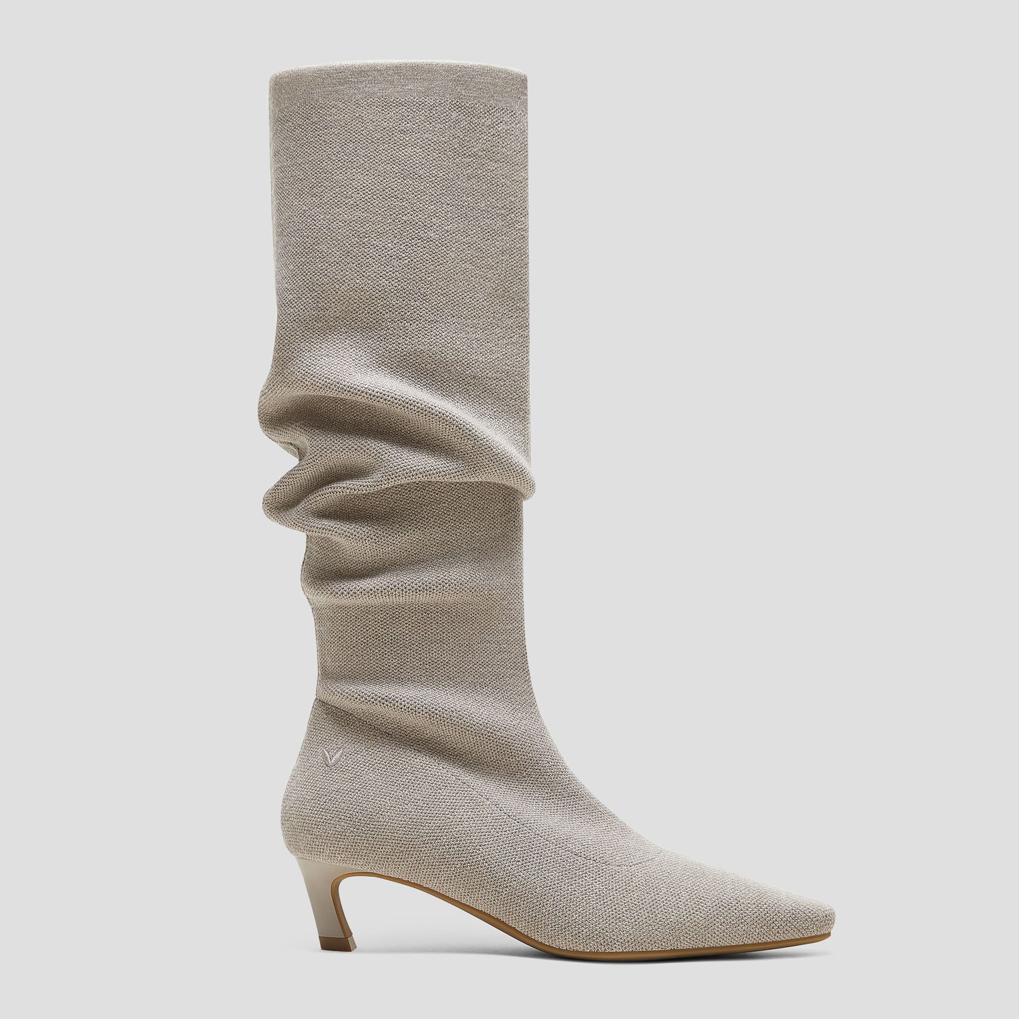 [Rumi] スクエアトゥ スロウィー ニーハイ キトゥンヒール ブーツ