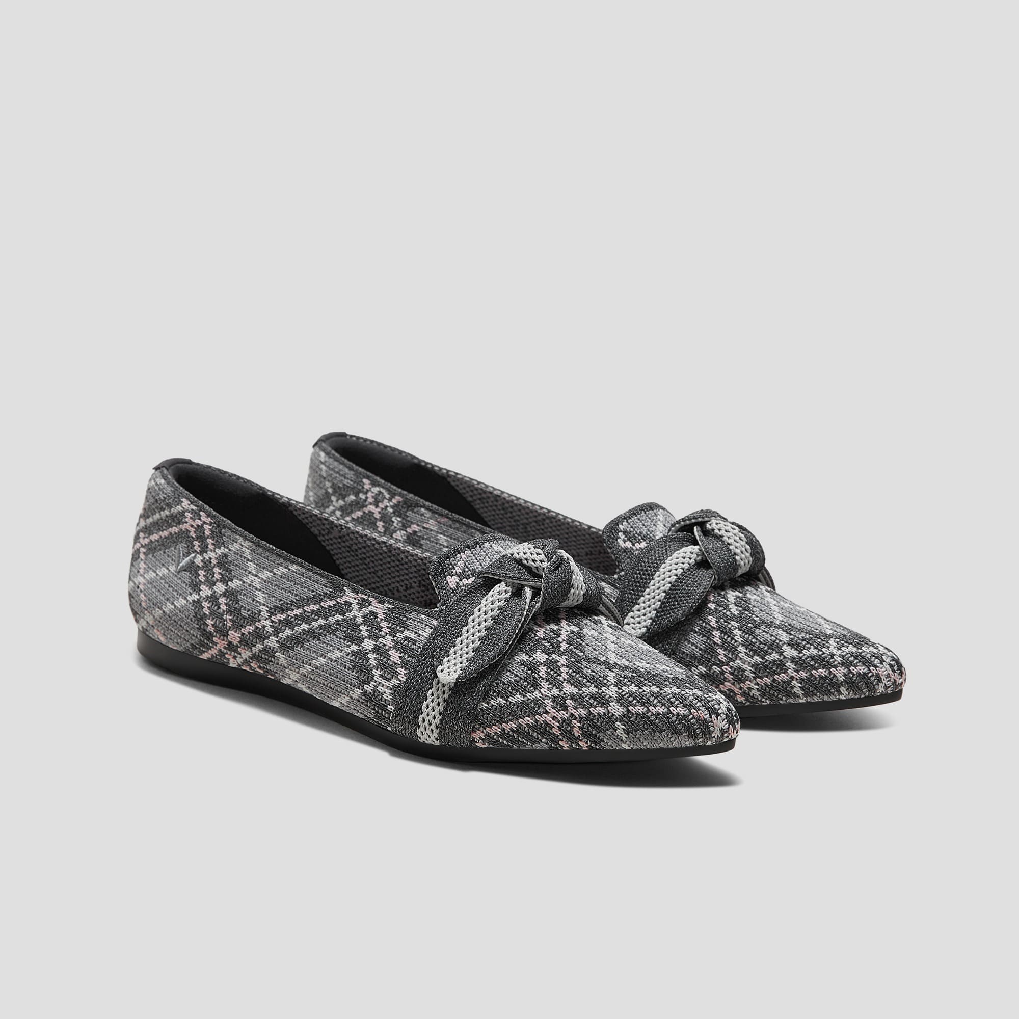 [Michelle] ポインテッドトゥ リボン付き ローファー