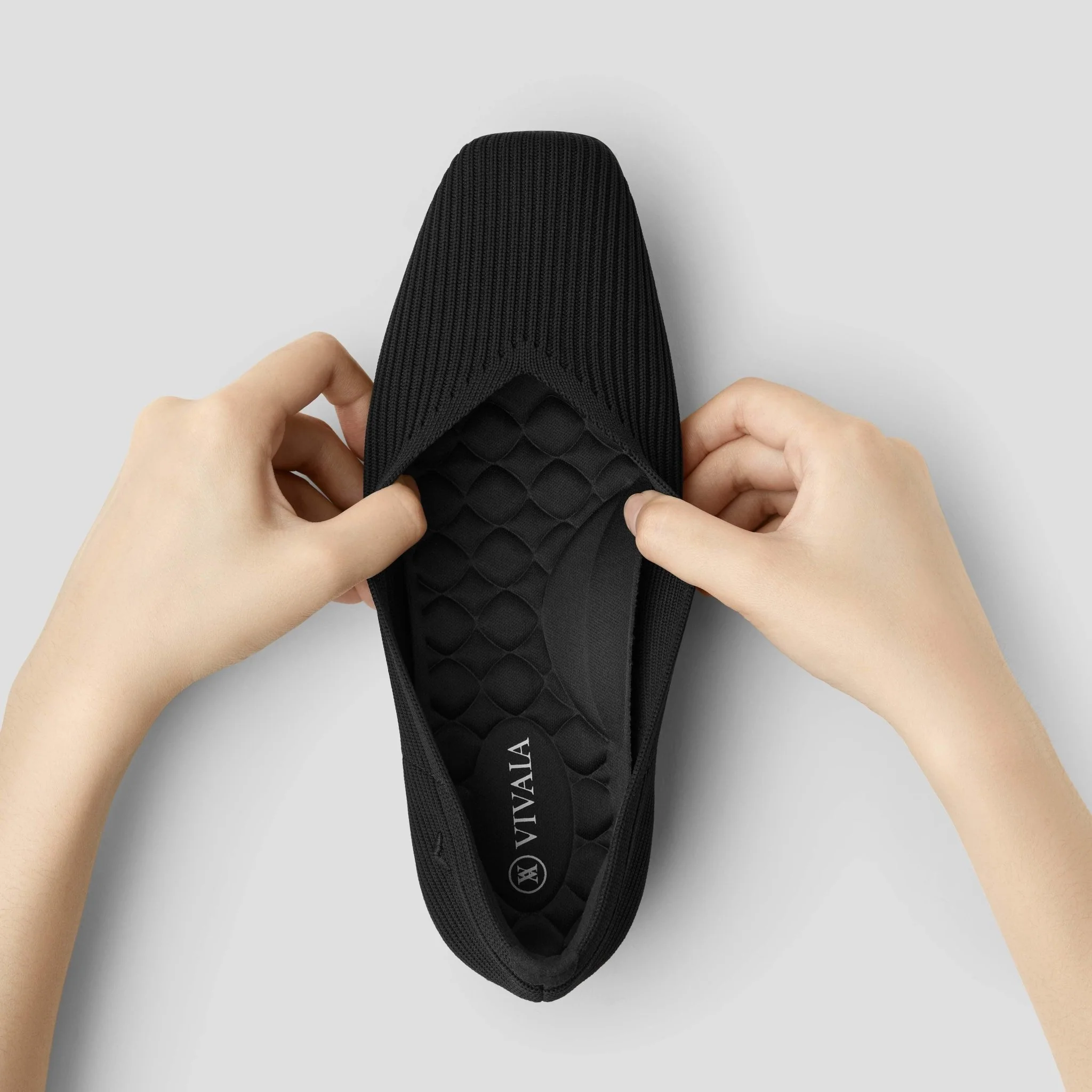 [Margot Walker] スクエアトゥ 超軽量 厚底 フラットシューズ