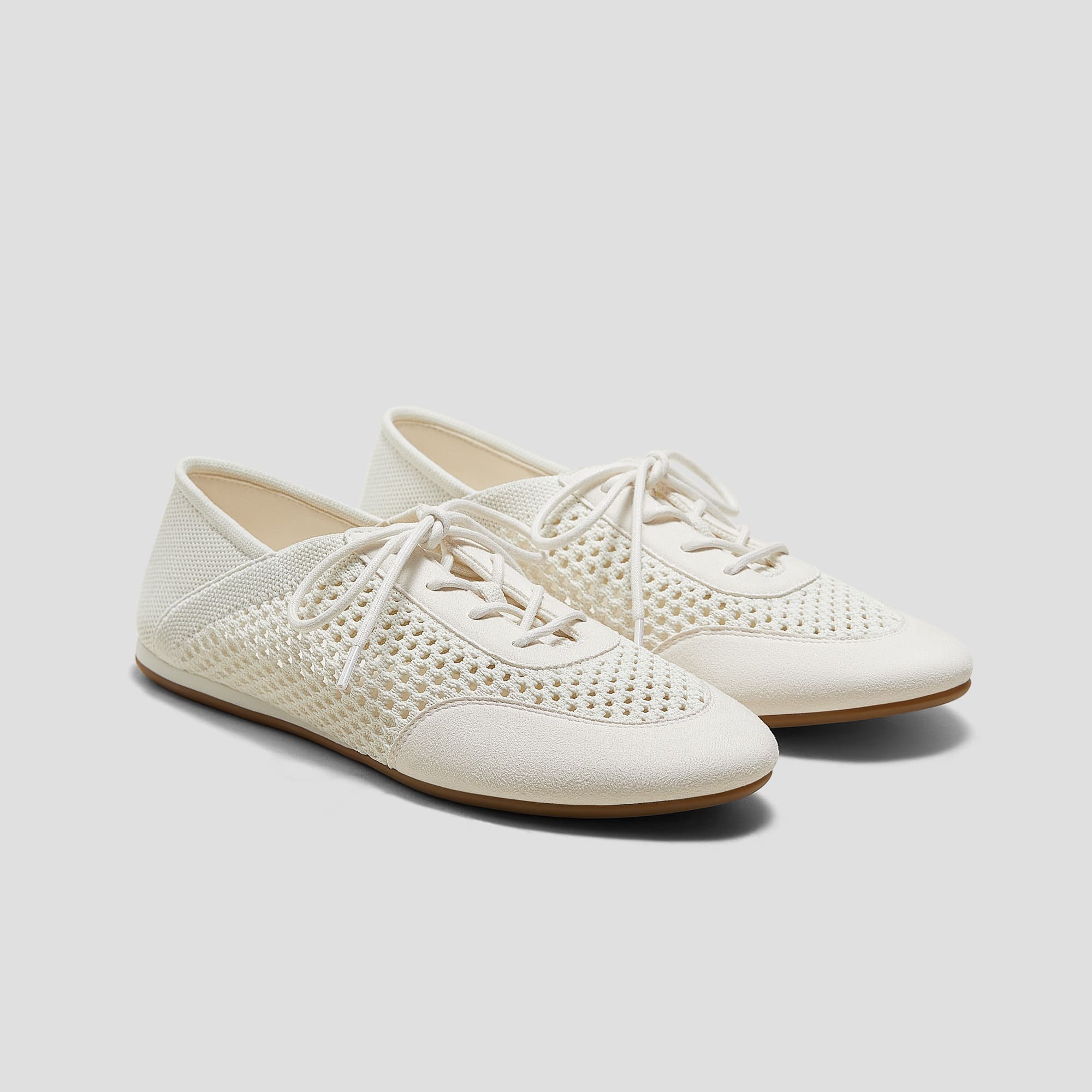 [Yara] アーモンドトゥ メッシュ バレエスニーカー