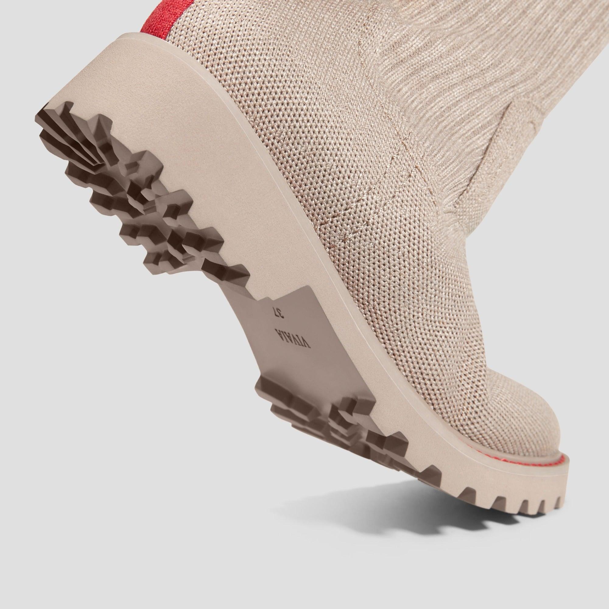 [Flora] ラウンドトゥ 撥水加工 ラグソール アンクルブーツ