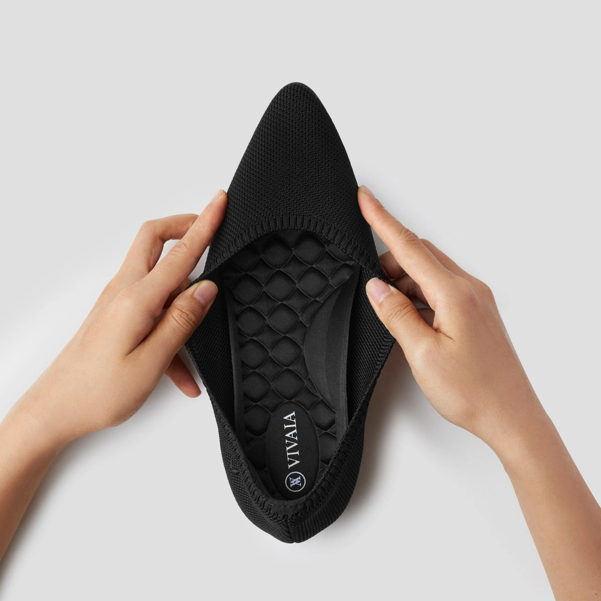 [Aria Walker] ポインテッドトゥ 超軽量 厚底 フラットシューズ