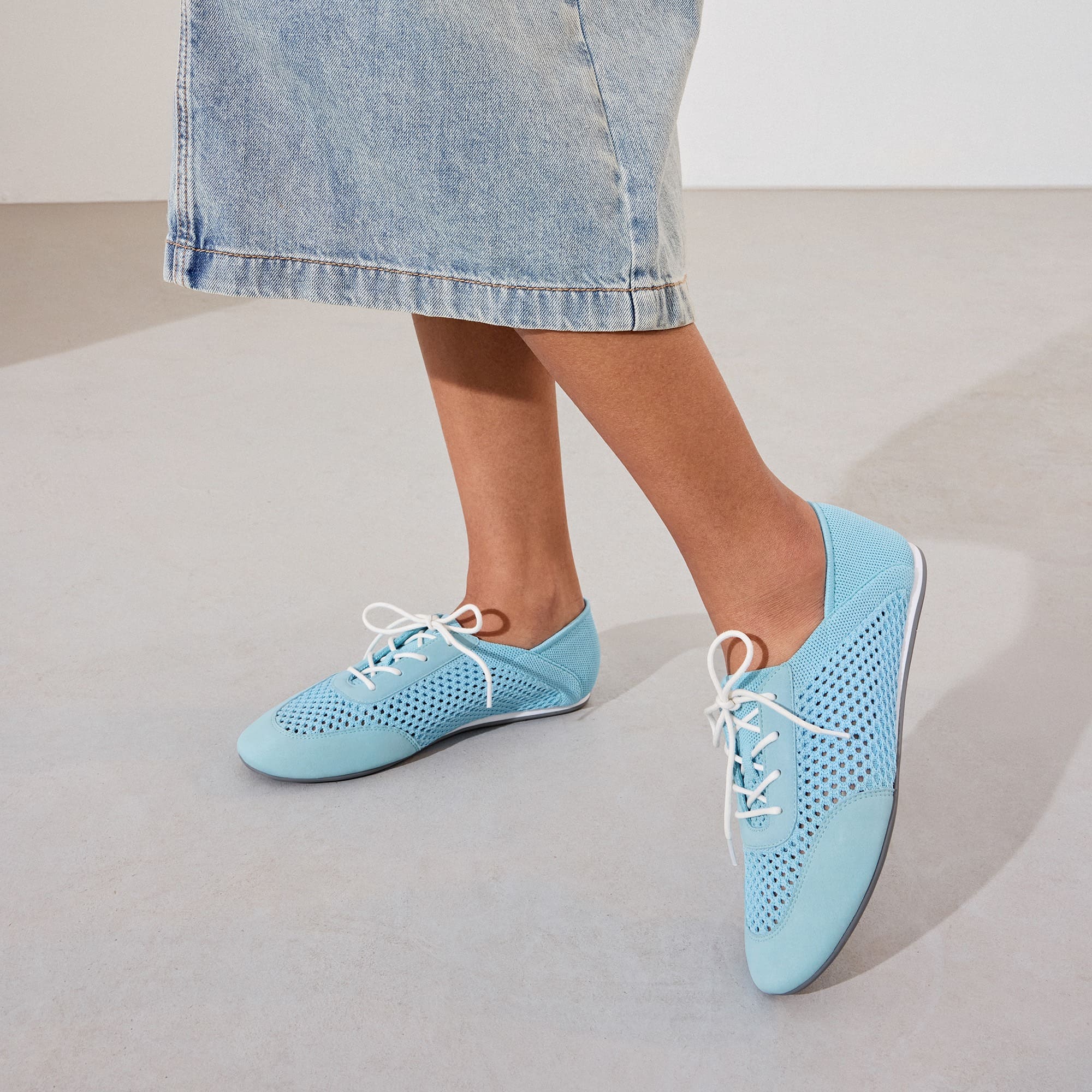 [Yara] アーモンドトゥ メッシュ バレエスニーカー