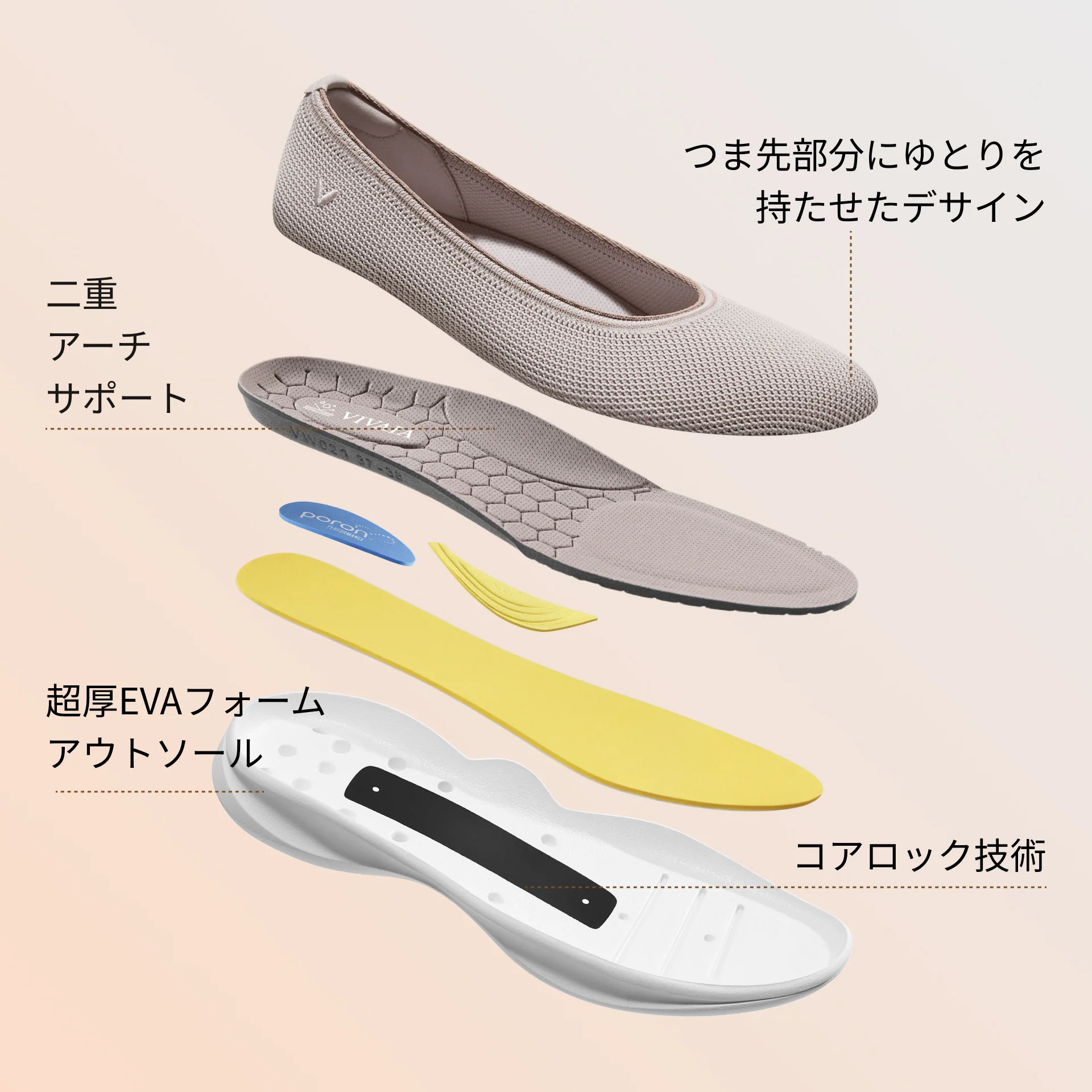 [Walker Pro Izabel] 撥水加工 ラウンドトゥ スニーカー フラット