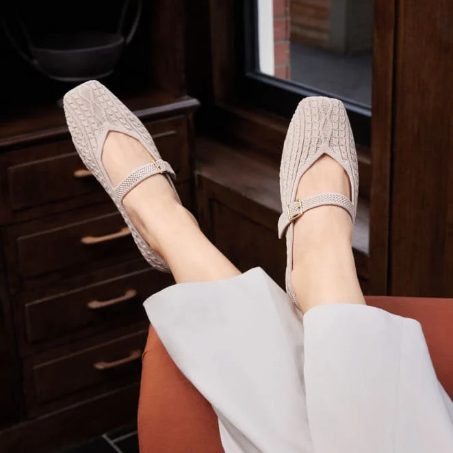 [Margot Mary-Jane] スクエアトゥ メリージェーン フラットシューズ