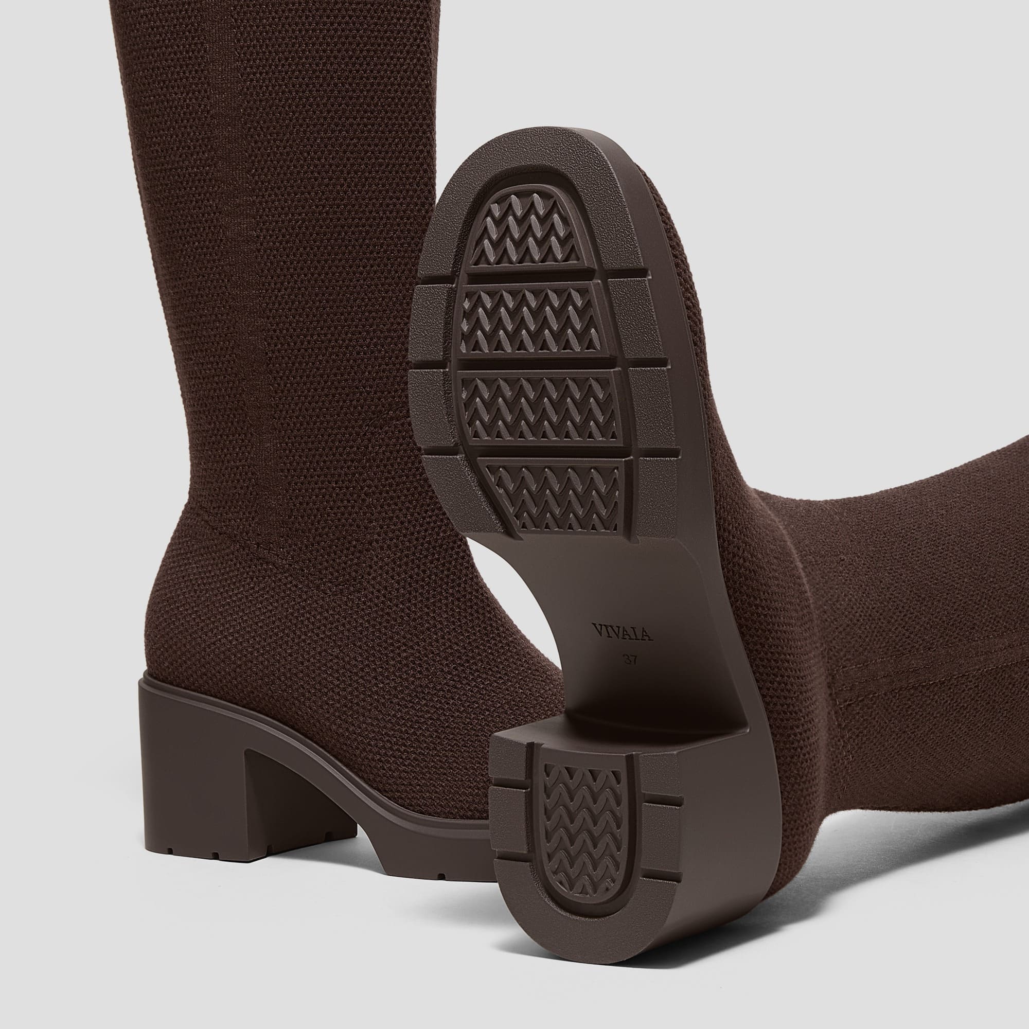 [Gia] 折り返し式 スクエアトゥ ニーハイブーツ