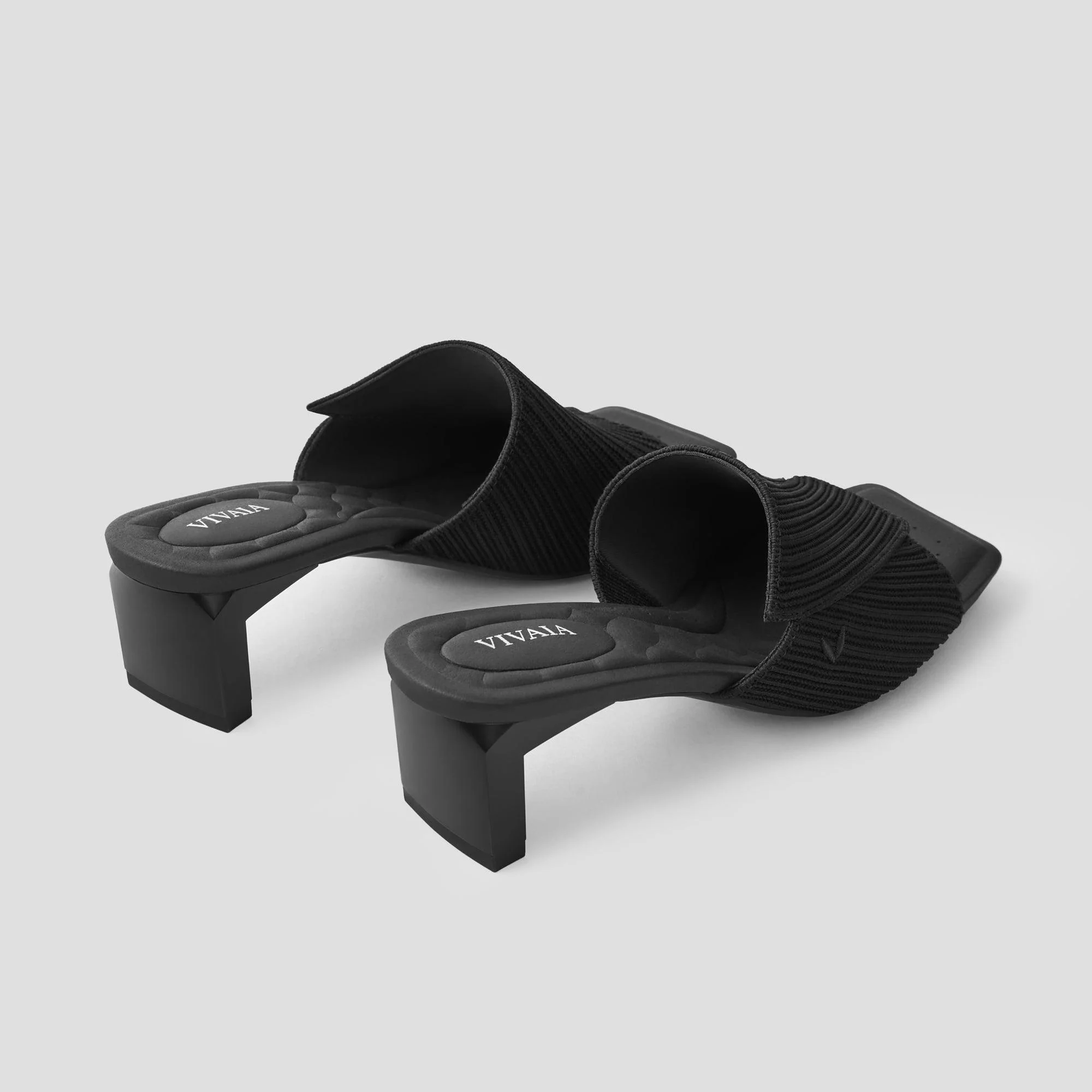 [Jade Pro] スクエアトゥ ミッドヒール サンダル/ミュール