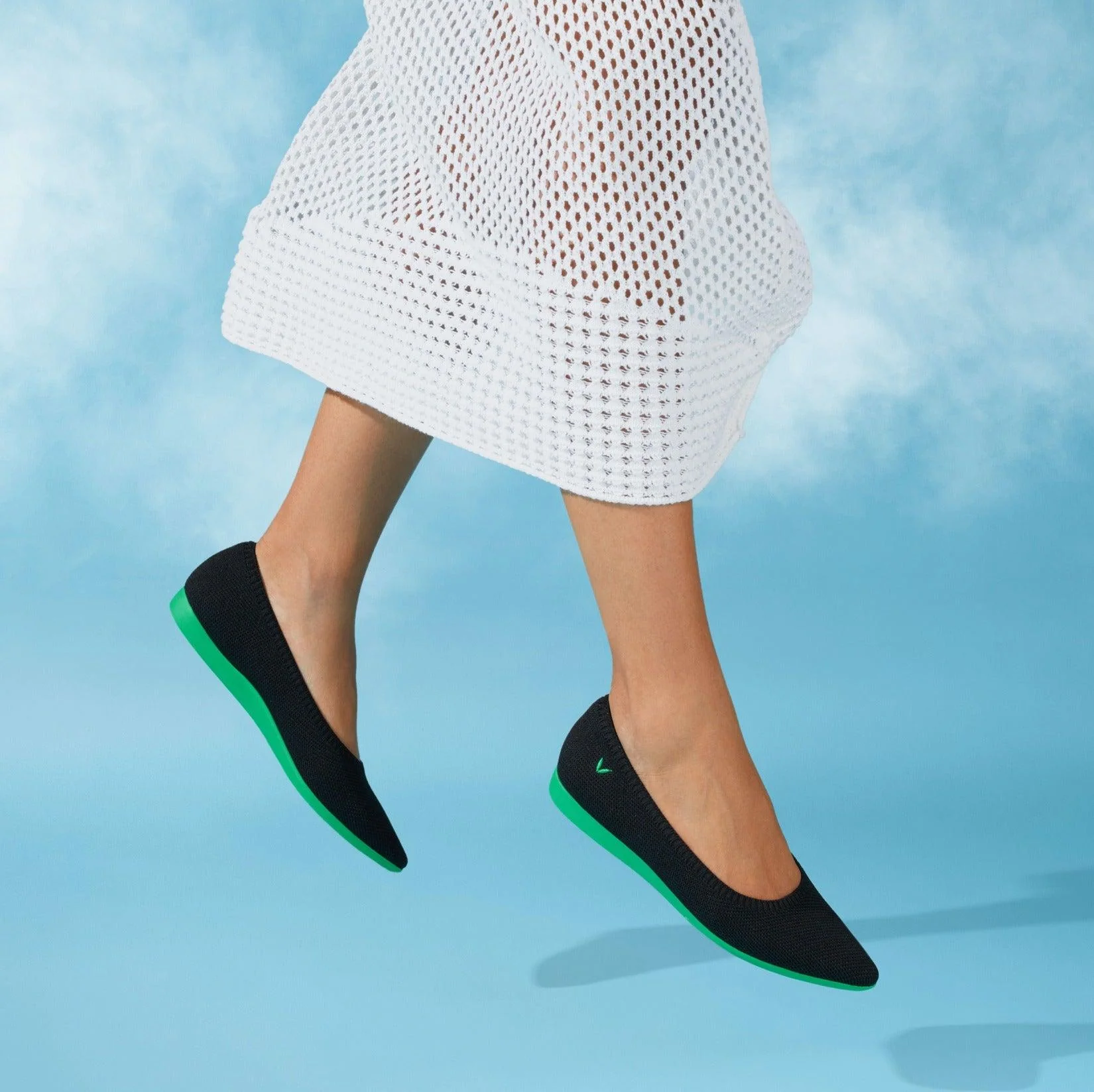 [Aria Walker] ポインテッドトゥ 超軽量 厚底 フラットシューズ