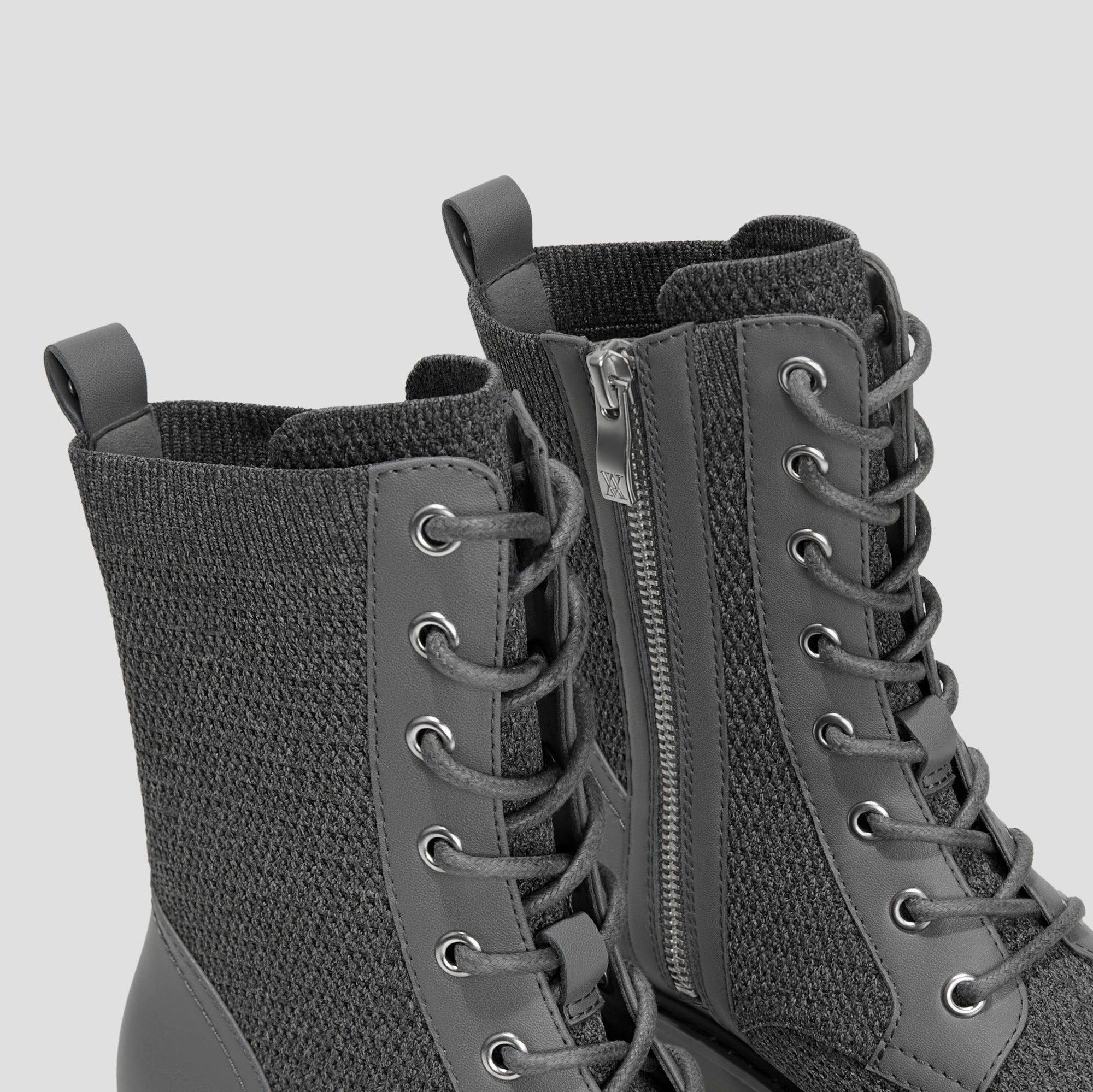 [Florence] ラウンドトゥ 撥水加工 ラグソール レースアップ アンクルブーツ