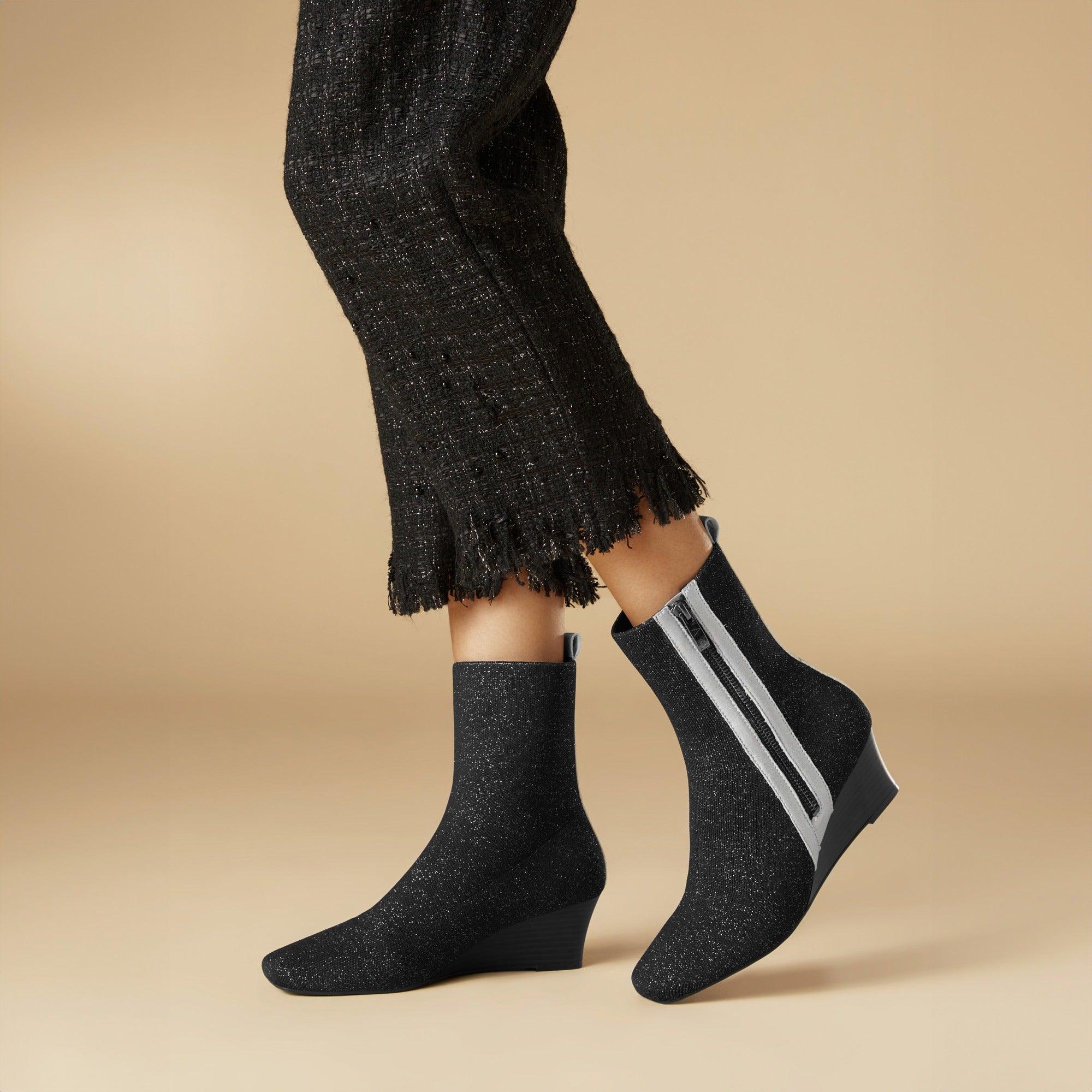 [Micaela] スクエアトゥ 撥水加工 ショートブーツ