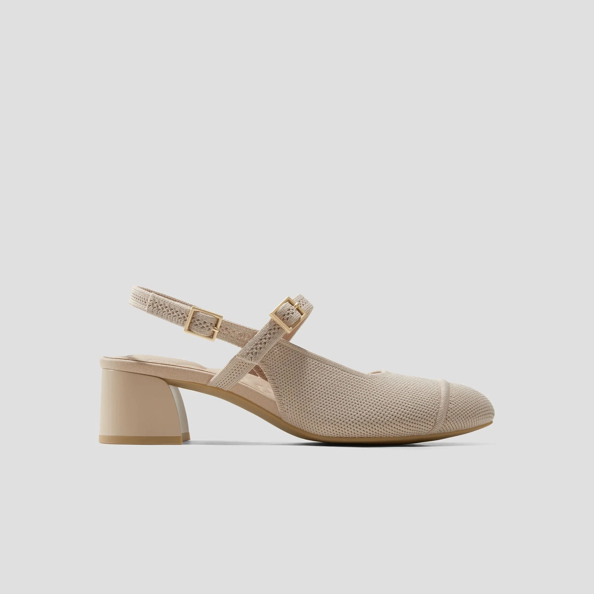 [Juliana] アーモンドトゥ スリングバック ブロックヒール サンダル