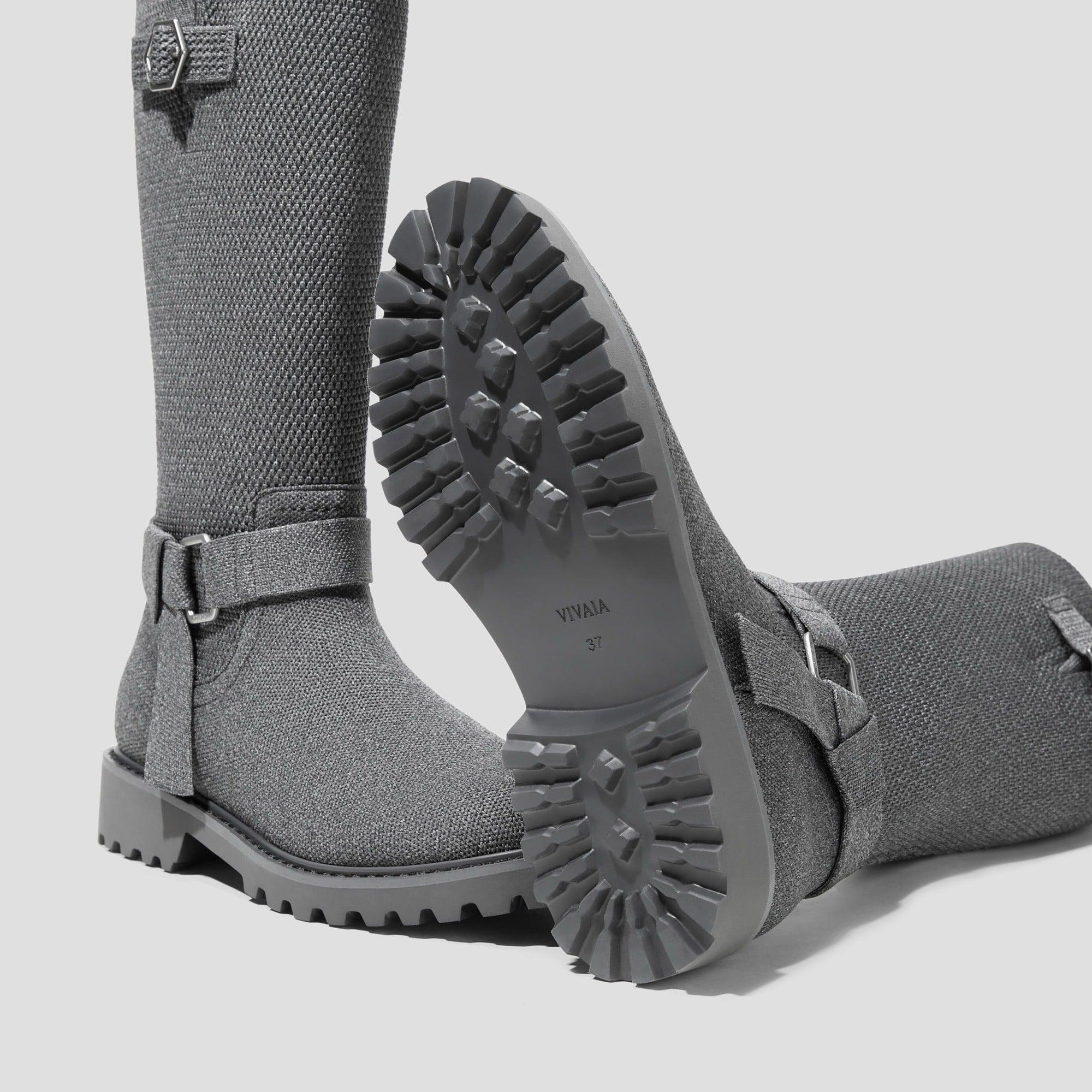 [Faith] ラウンドトゥ 撥水加工 ミッドカーフバイカーブーツ