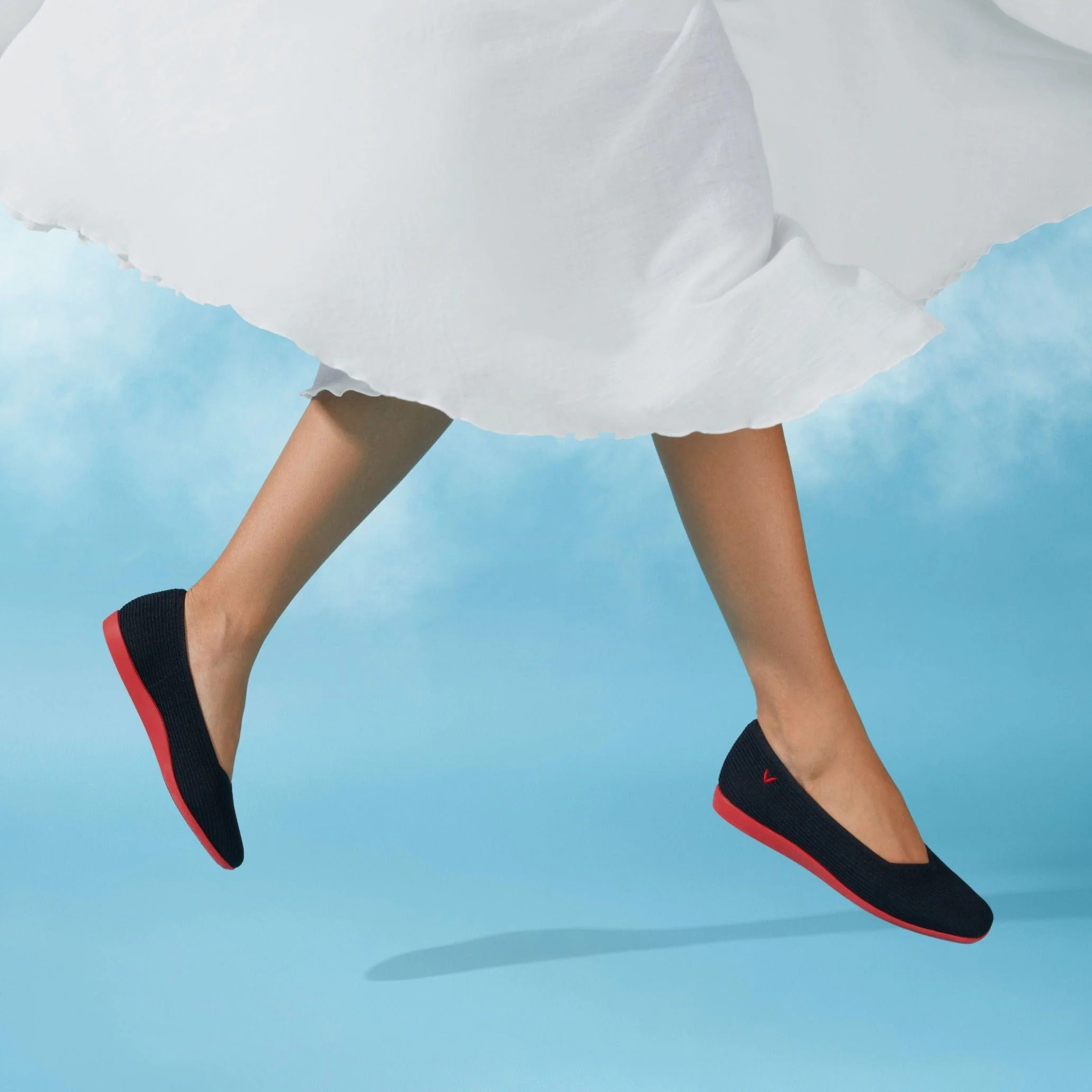 [Margot Walker] スクエアトゥ 超軽量 厚底 フラットシューズ